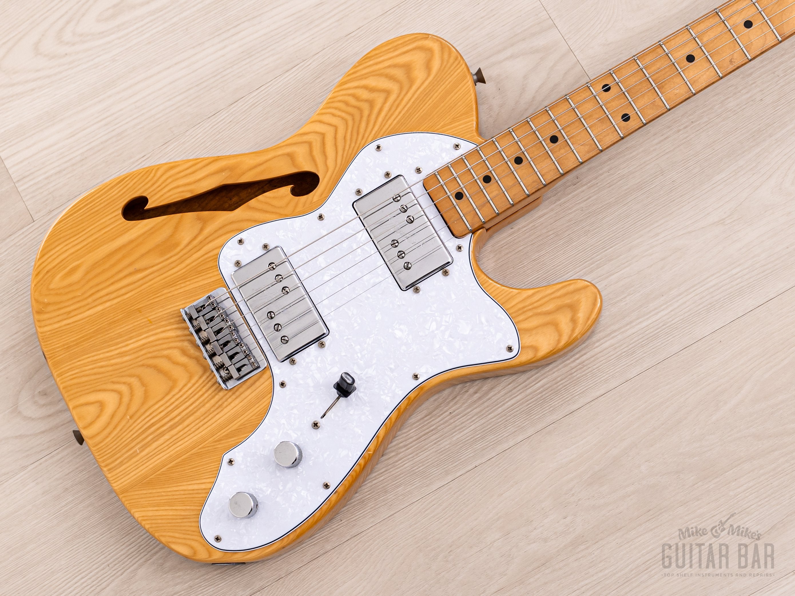 1995 Fender Telecaster Thinline ‘72 Vintage Reissue TN72-85 Natural Ash w/ Wide Range, Japan MIJ