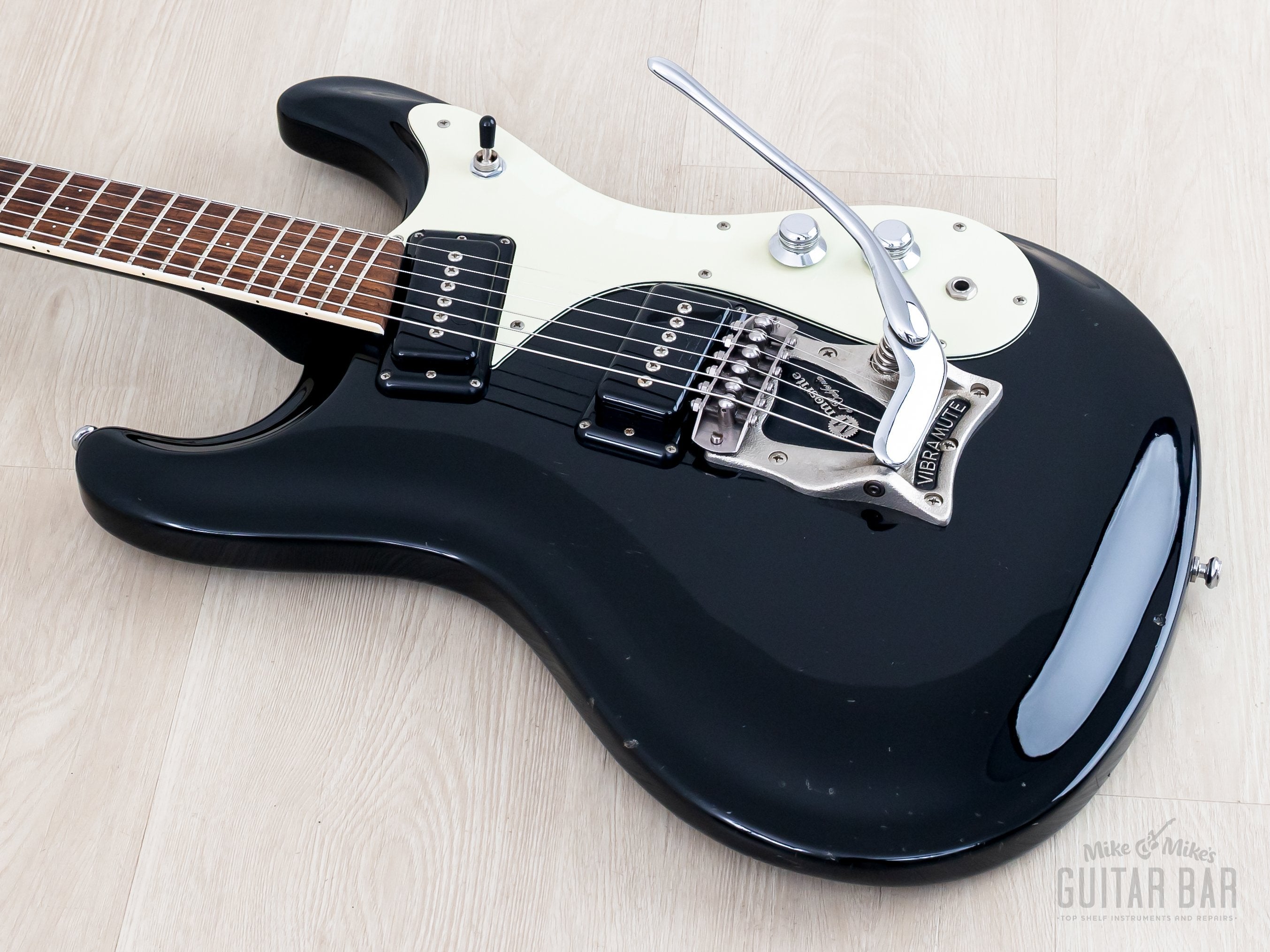 1990s Mosrite Ventures Model Super Custom '65 Black w/ Vibramute & Cas