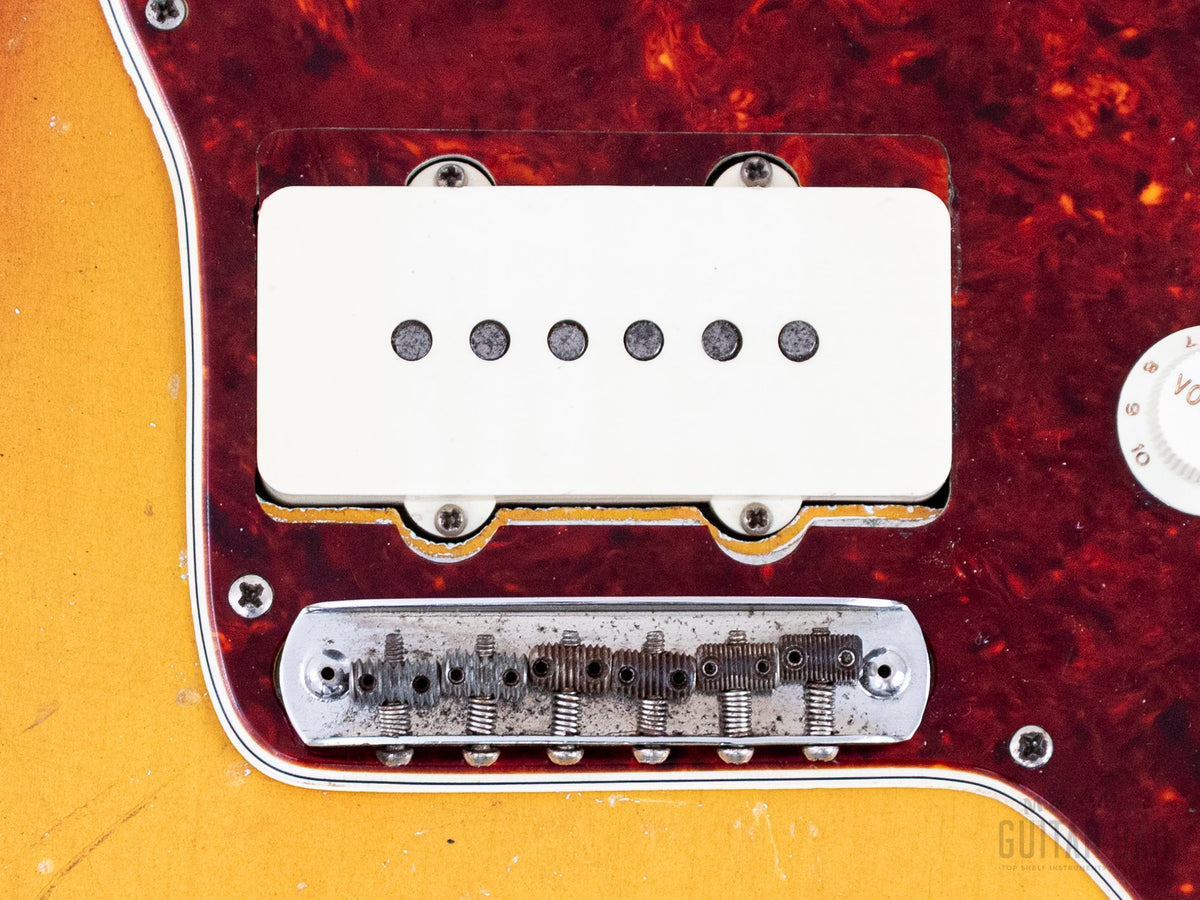 1965 Jazzmaster bridge pickup and bridge close-up
