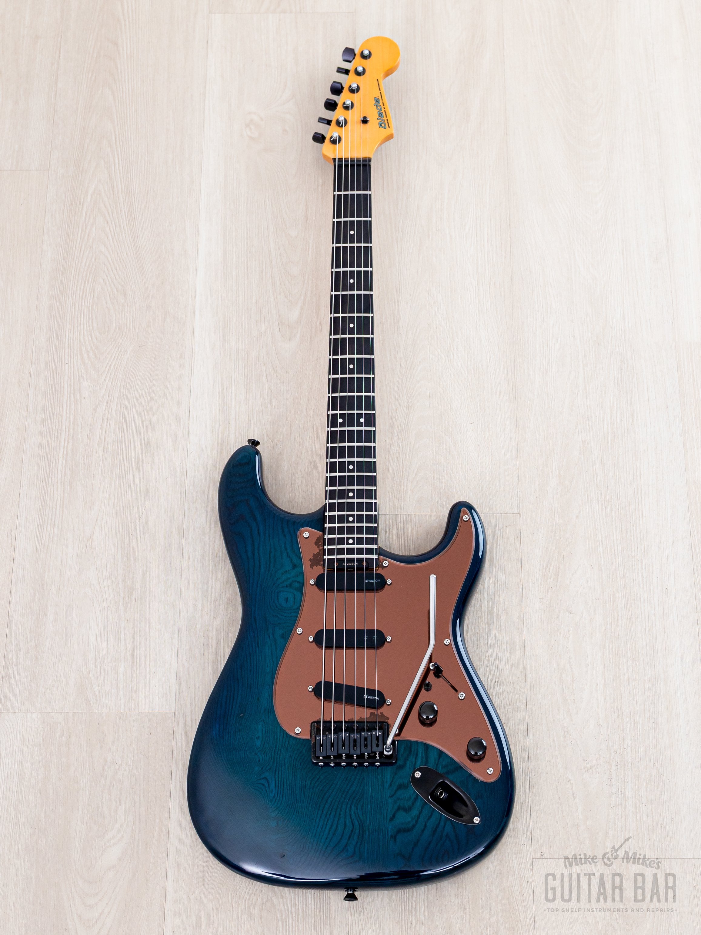 1990 Levinson Blade R4 Vintage S-Style Electric Guitar Ocean Blue w/ H