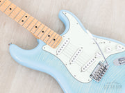 2024 Fender Hybrid II Stratocaster Flame Celeste Blue, body angled view