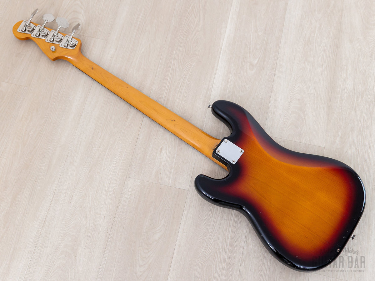 Back diagonal view showing maple neck and body back