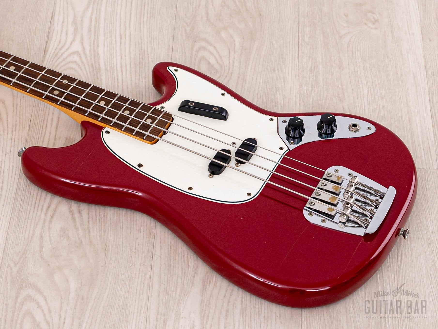 1966 Fender Mustang Bass Vintage Short Scale Dakota Red, 100% Original w/ Case