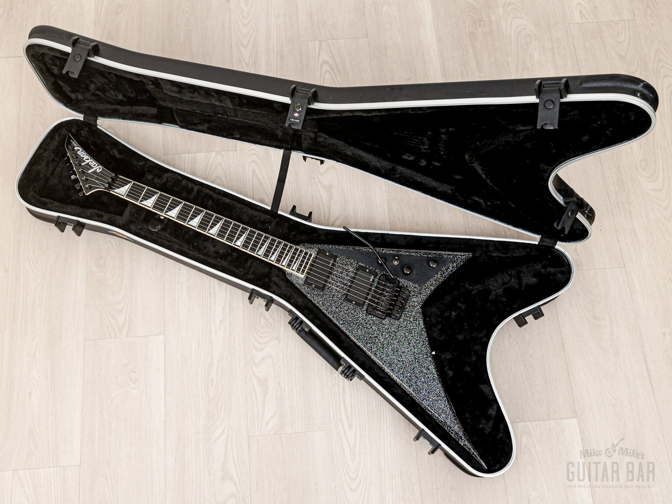 1994 Jackson USA Randy Rhoads RR1 Flying V Holoflake w/ EMG, Case