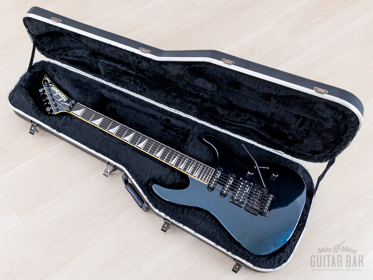 Guitar in the open hardshell case
