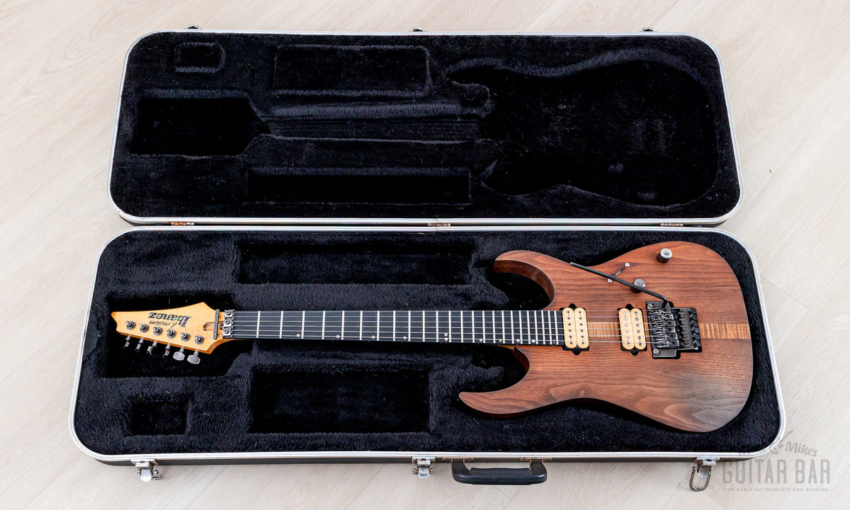 Guitar in the open hardshell case