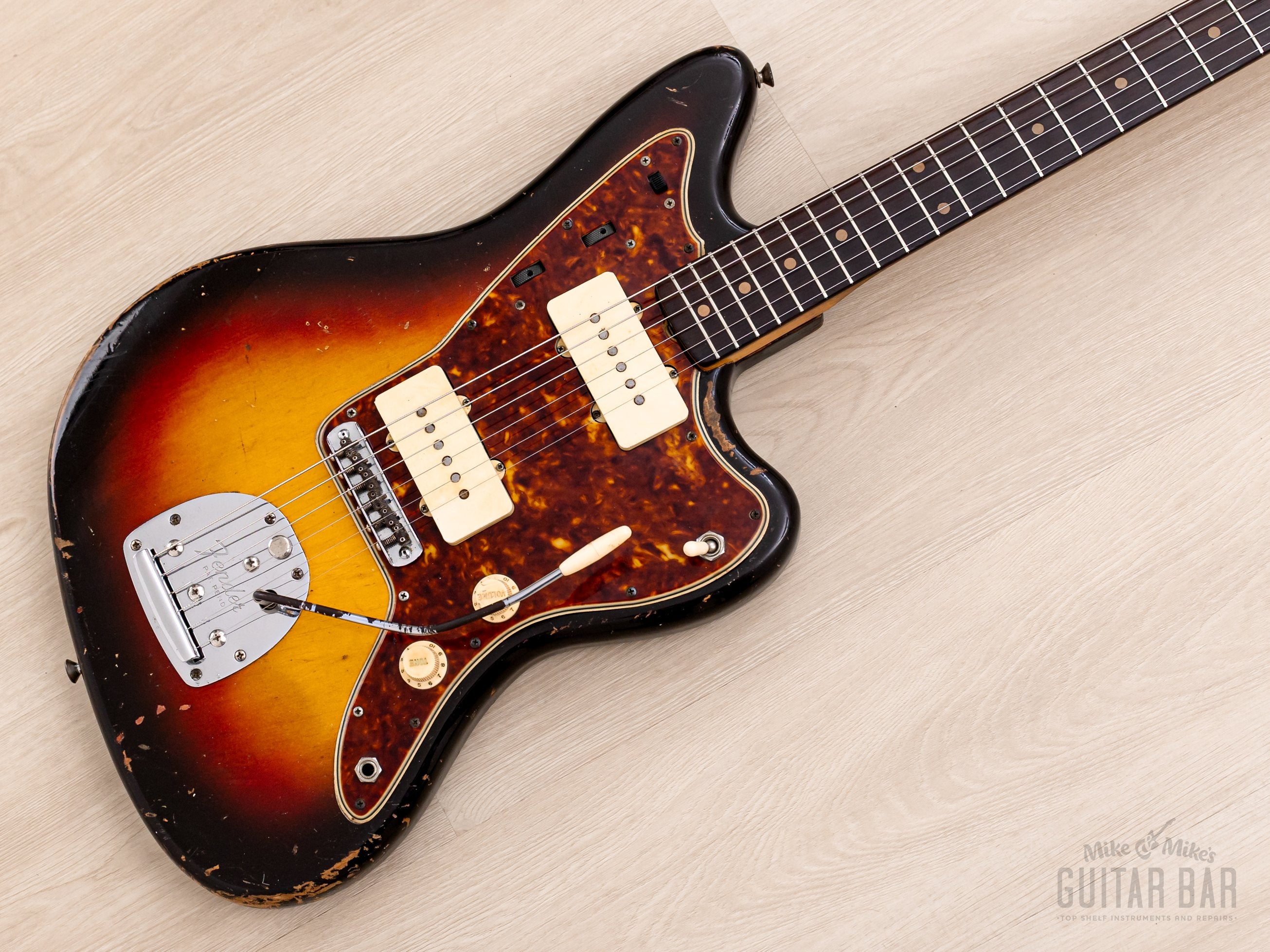 1961 Fender Jazzmaster Pre-CBS Slab Board Vintage Offset Guitar Sunburst, 100% Original w/ Case