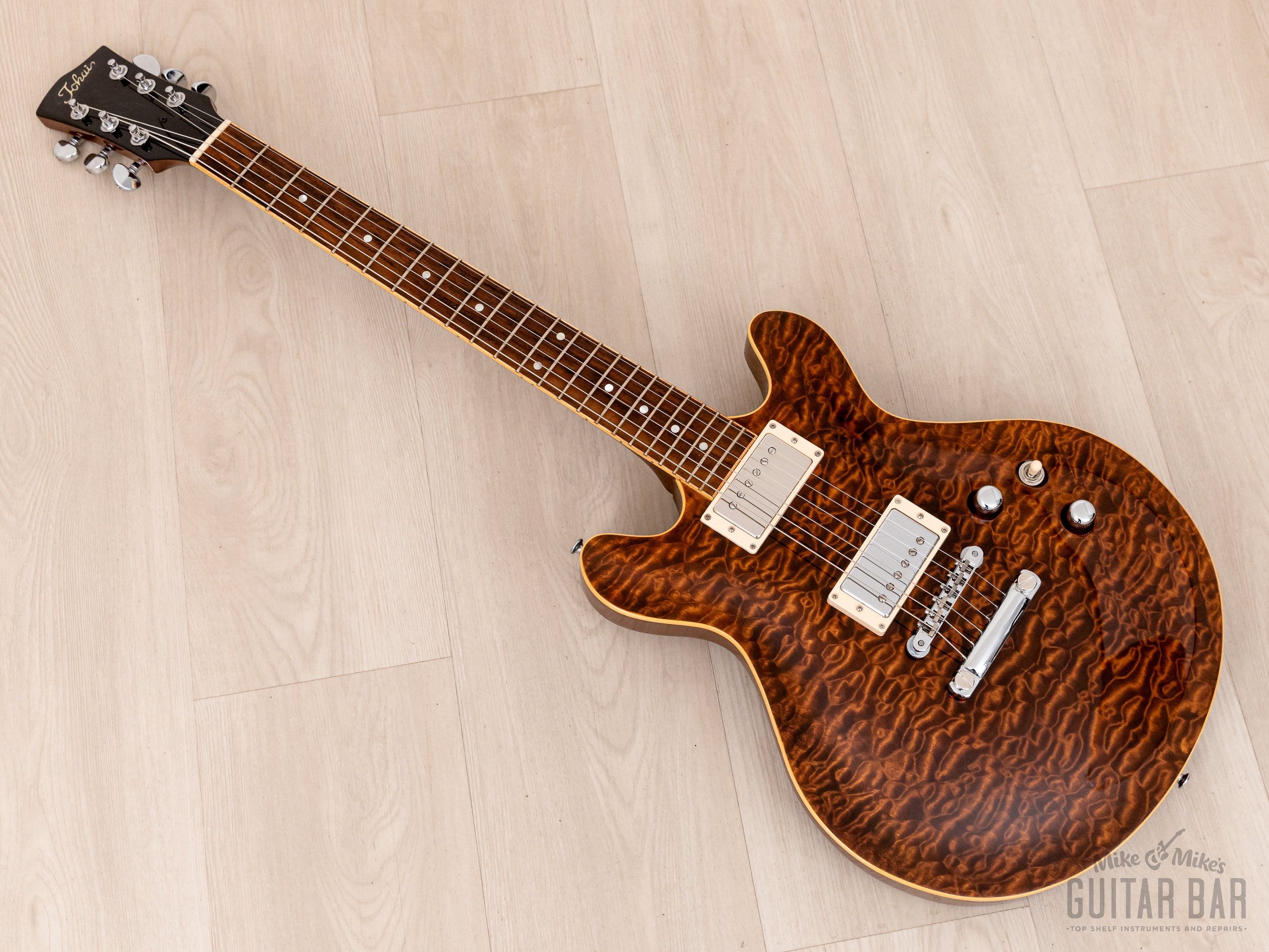 2004 Tokai Love Rock II Double Cutaway Quilt Top Walnut w/ Seymour Duncan, Japan