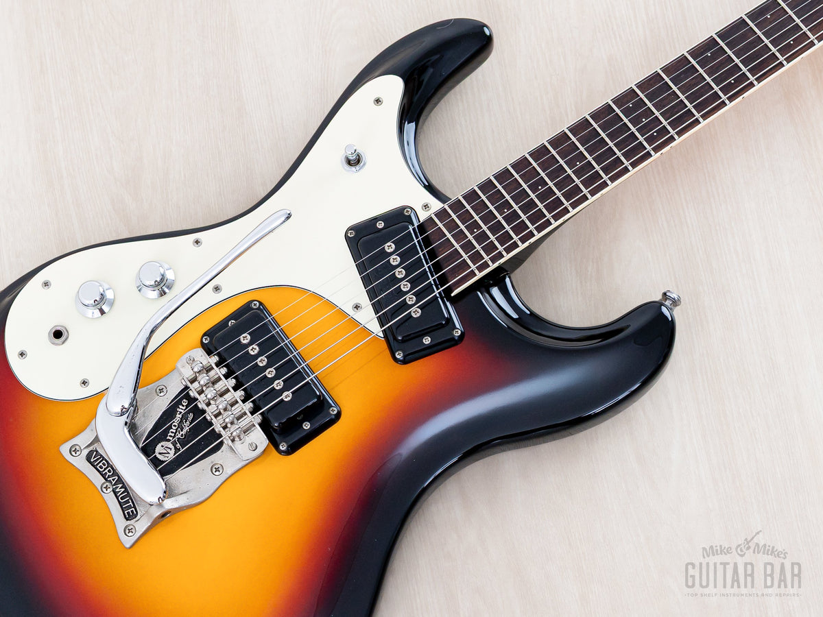 Left-handed Mosrite Super Custom '65 body and pickups, angled