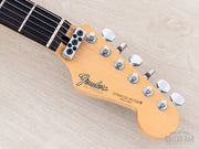 Headstock front with Fender logo and locking nut