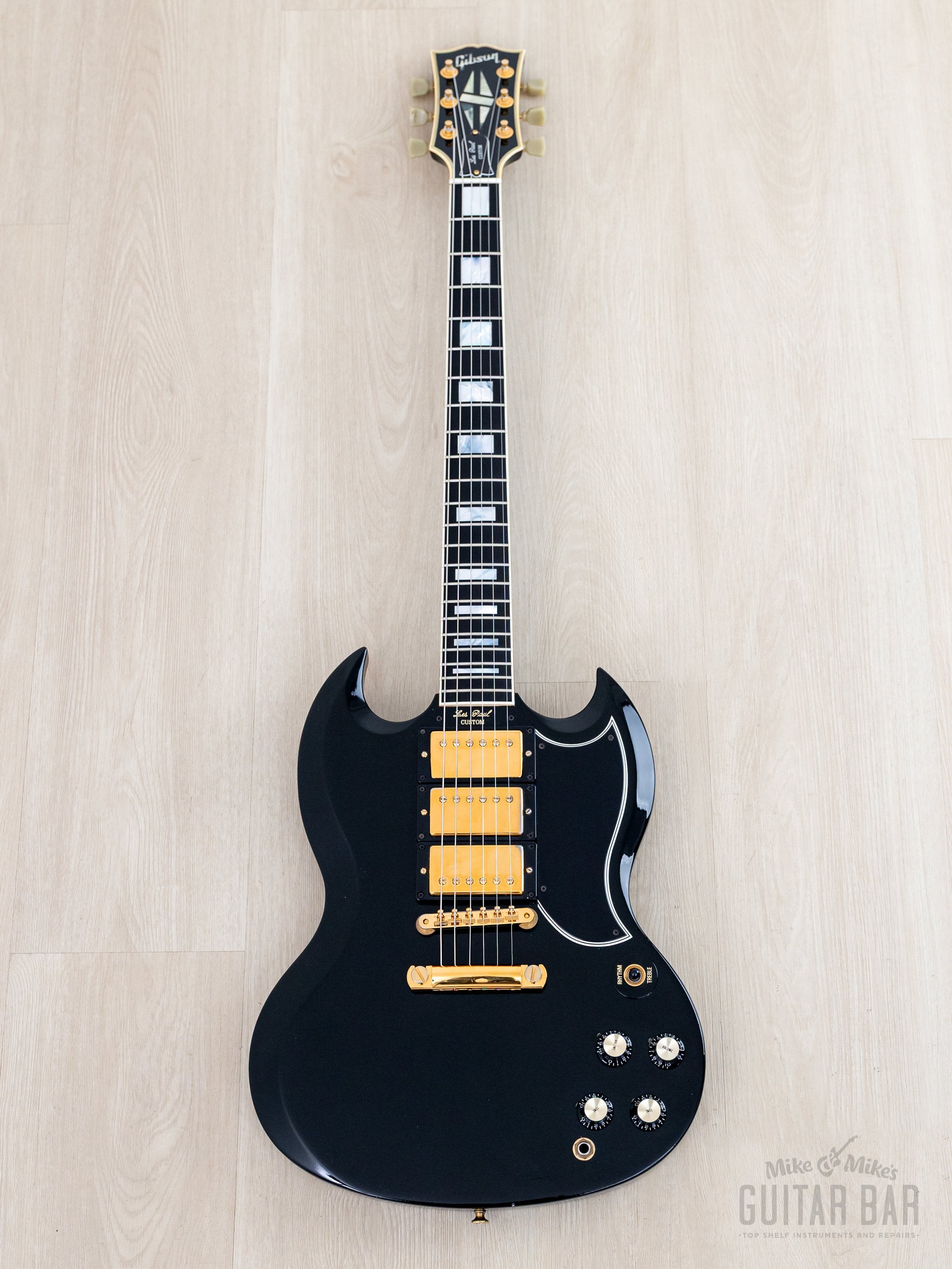 1999 Gibson Custom Shop 1961 Les Paul SG Custom Ebony 3 Pickup w/ 57 C