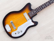 Grossman Teisco-style sunburst body with gold foil pickup, angled view