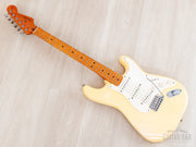 Neck and body angled from the treble side