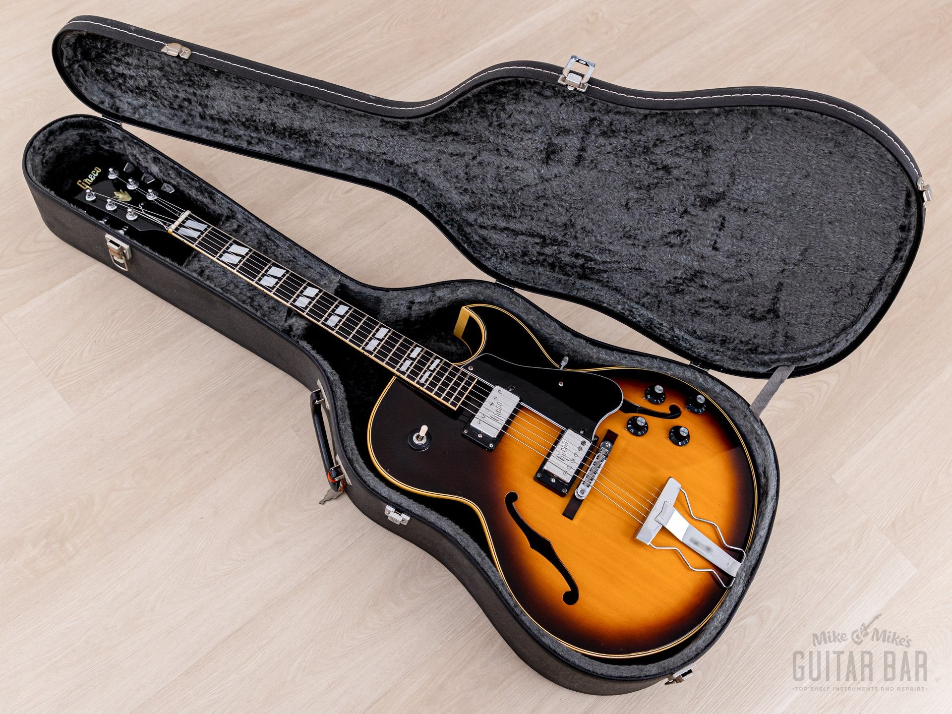1974 Greco S-55 Vintage Hollowbody Guitar ES-175-Spec Sunburst w/ Embo