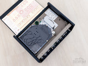 Roland RE-201 Space Echo lid open, tape path angle