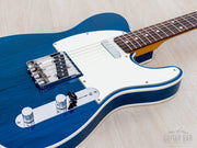 2016 Fender Classic 60s Telecaster Custom Trans Blue, bound body close-up