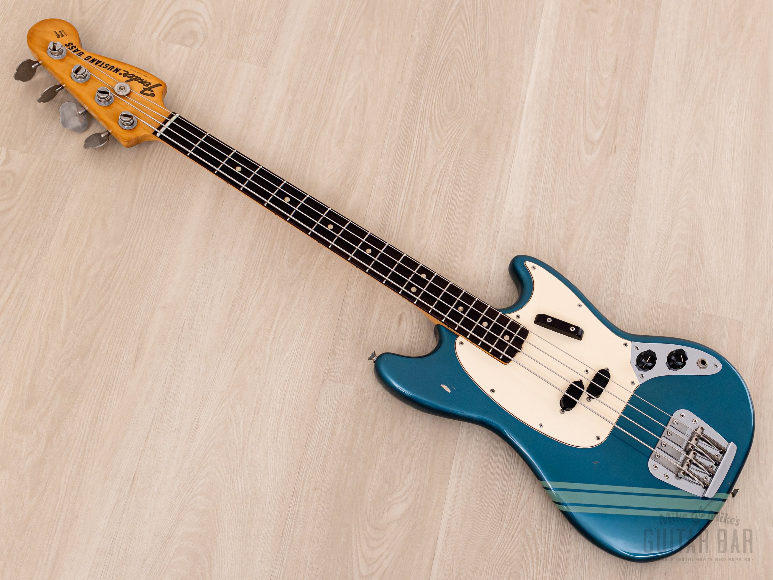 1973 Fender Mustang Bass Competition Burgundy Vintage Short Scale Bass w/ Case