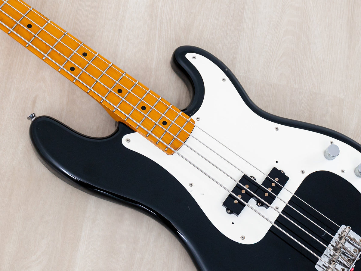 2002 Fender '57 Precision Bass PB57-53 Black, body front with pickguard