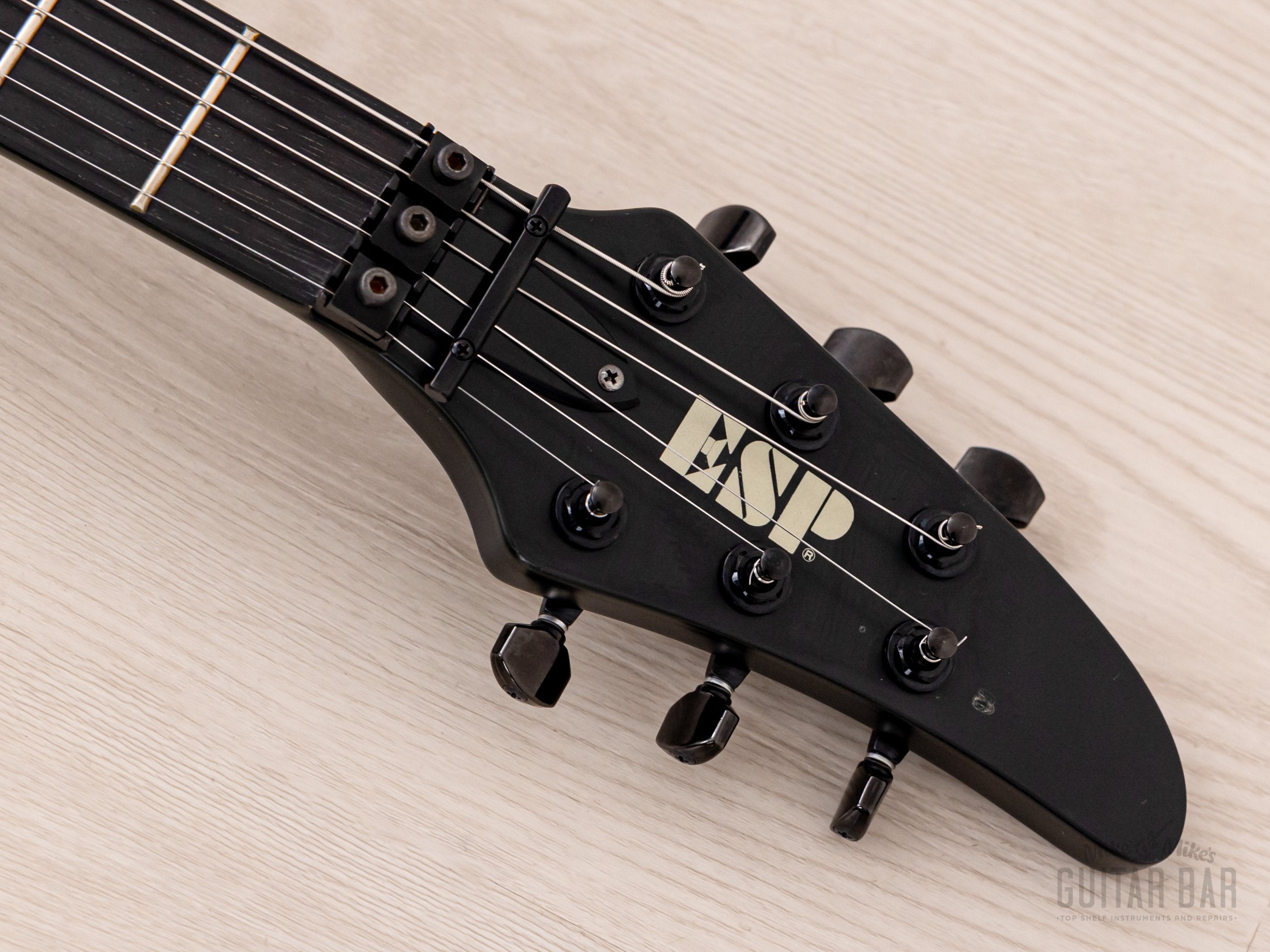 1995 ESP Custom Shop Horizon-Custom SSH Superstrat Black Satin w/ Floy