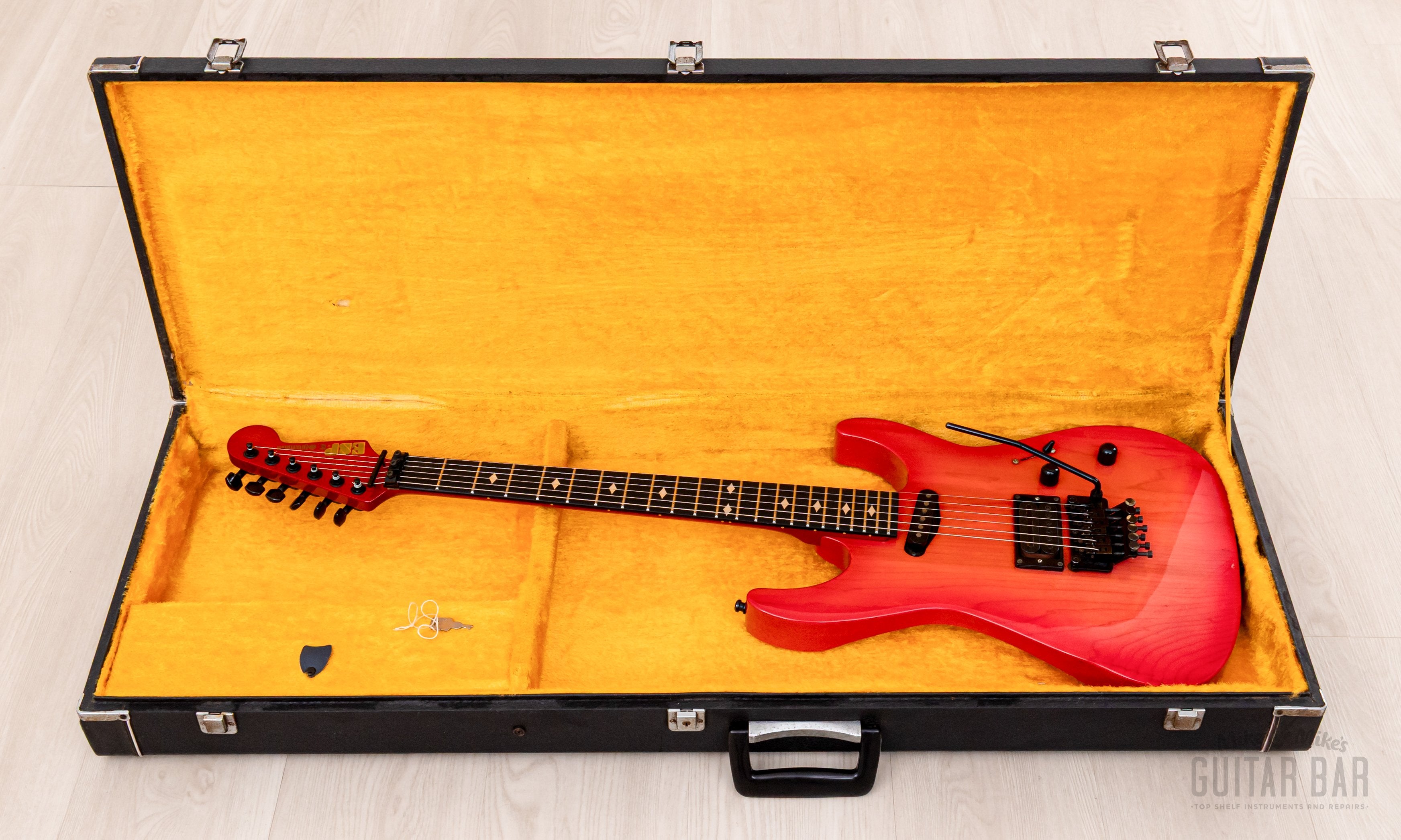 1980s ESP Custom Shop “T. Shibahara” Vintage Superstrat Pink Sunburst w/ Floyd Rose, Dimarzio & Case