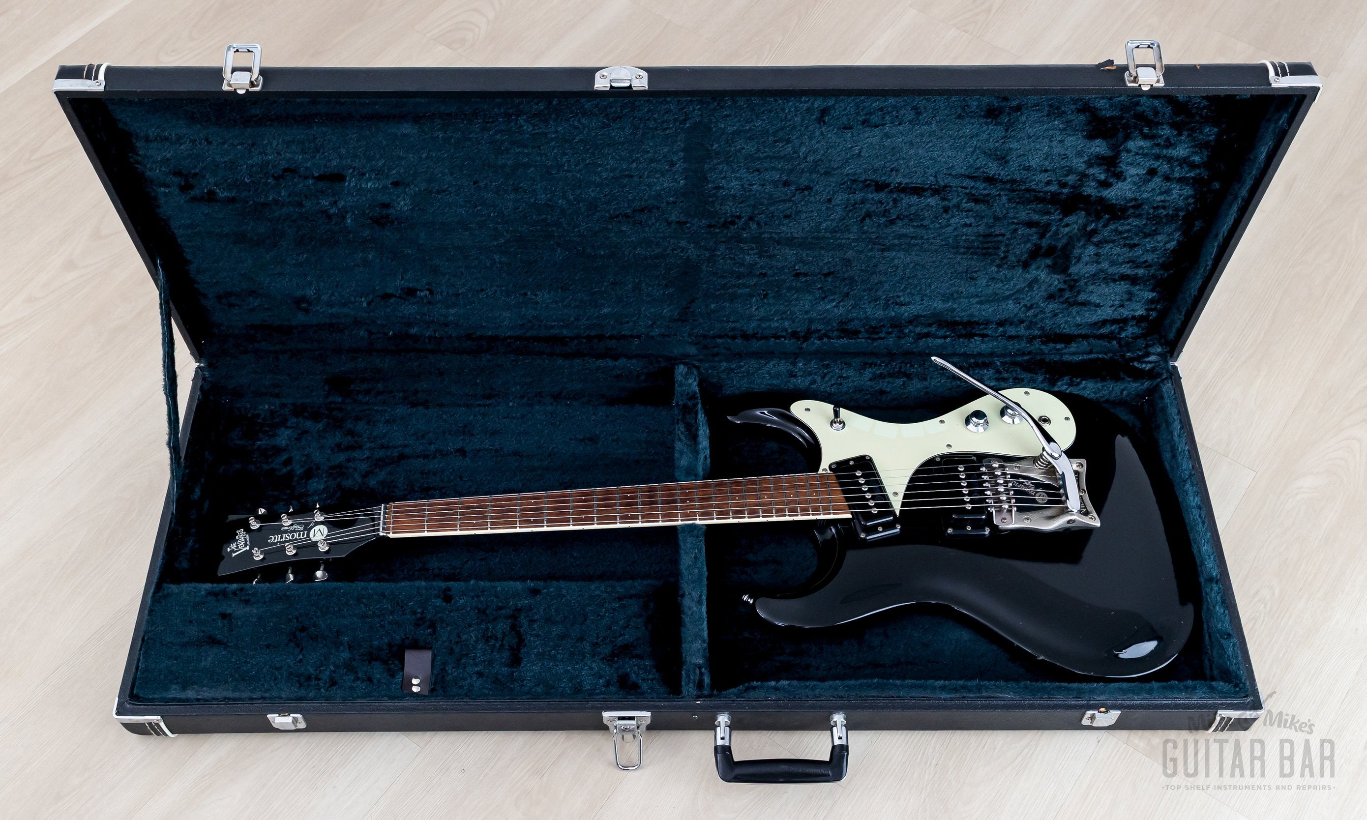 1990s Mosrite Ventures Model Super Custom '65 Black w/ Vibramute & Cas