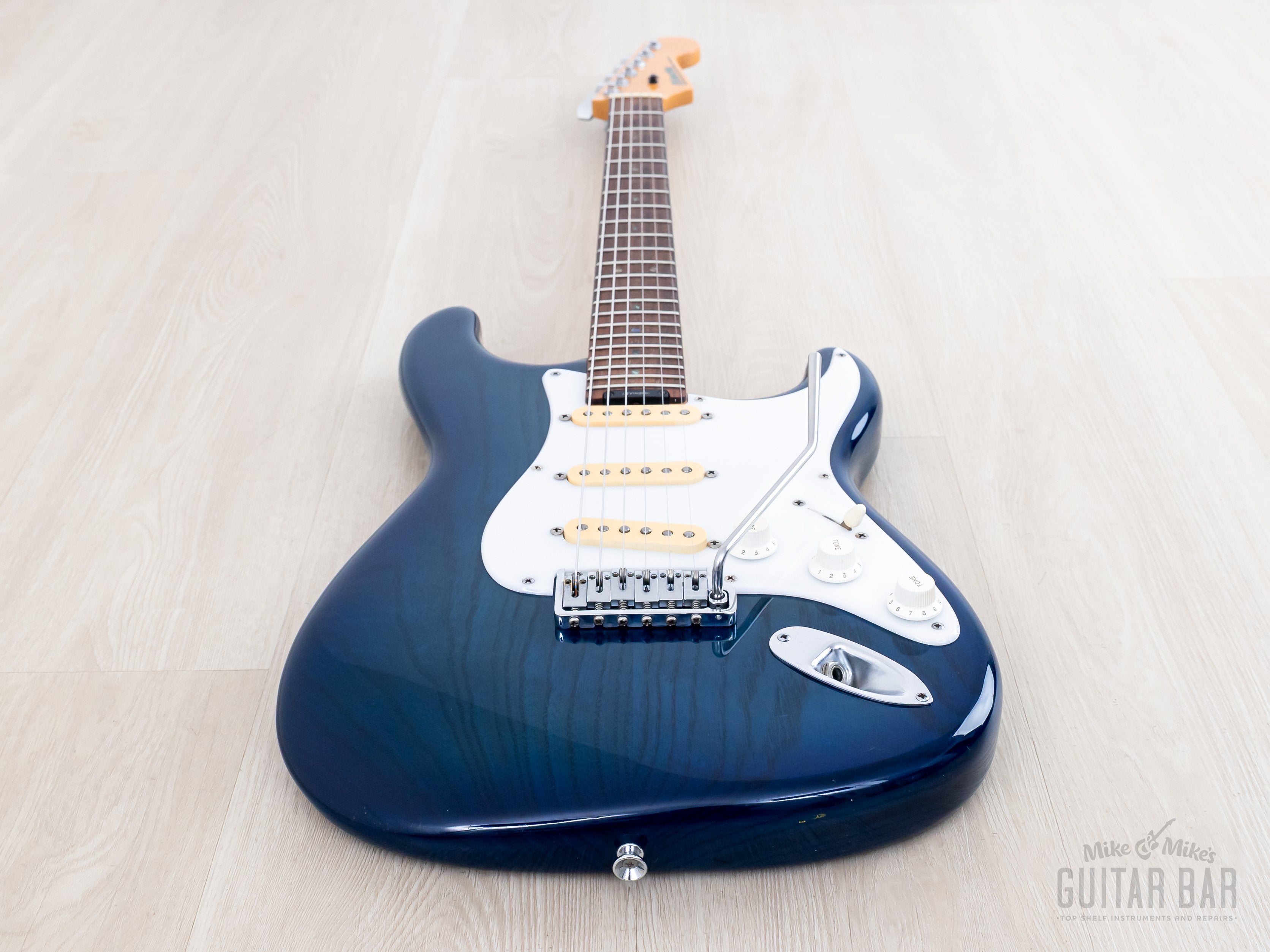 1992 Levinson Blade Texas Blue S-Style Guitar SSS Clear Blue, Japan