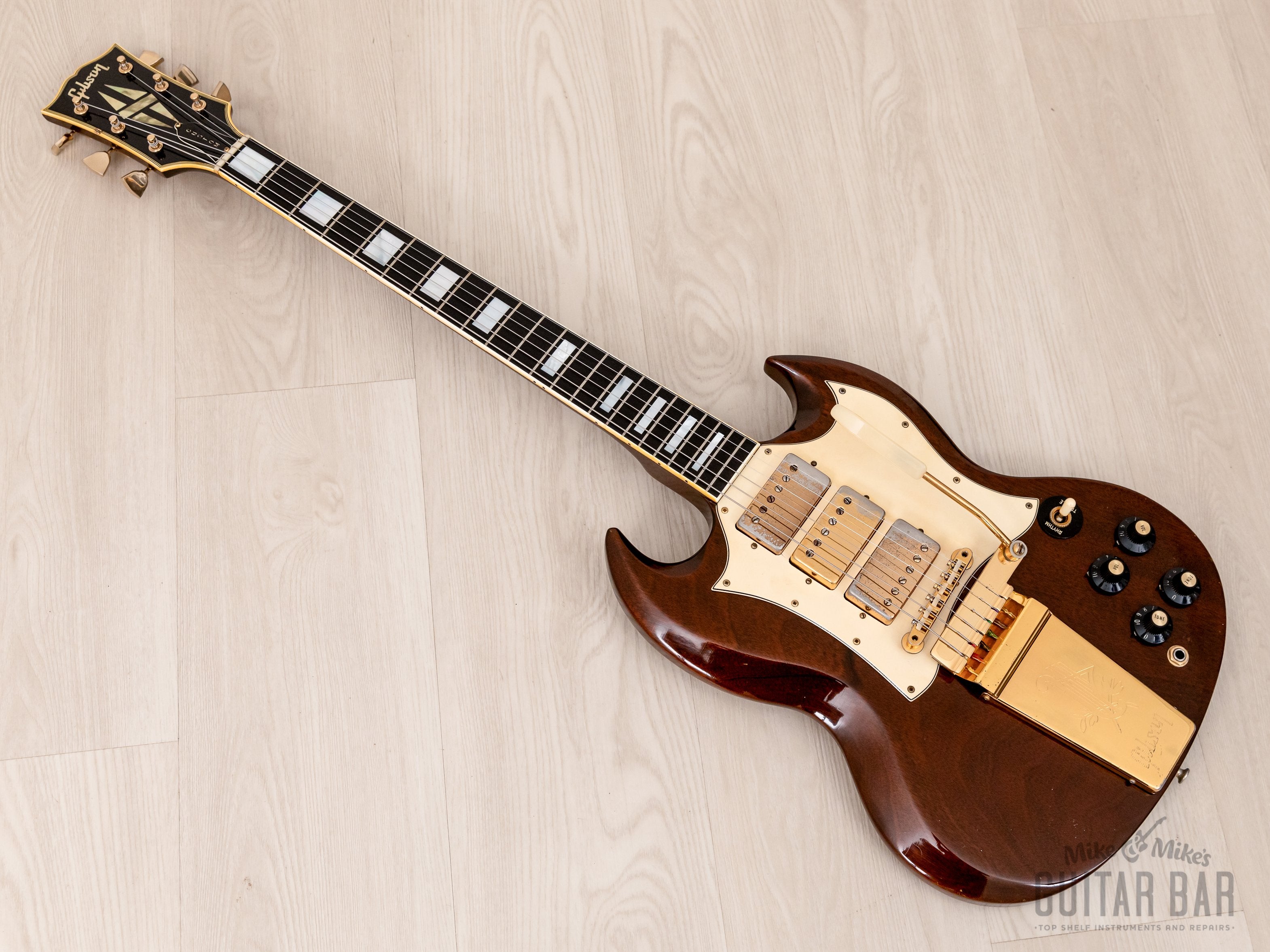 1969 Gibson SG Custom Vintage Guitar Walnut, 100% Original w/ Pat # T-Tops & Case, Jim Root-Owned