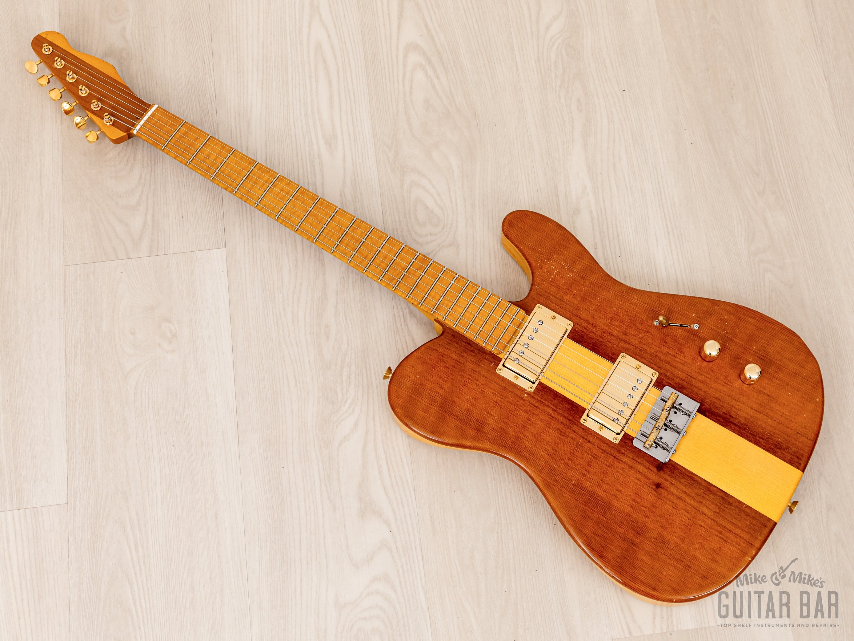 Custom T-Style HH Guitar, MJT VTT Ash & Redwood Body w/ Jim Wagner Goodwood Pickups, Case