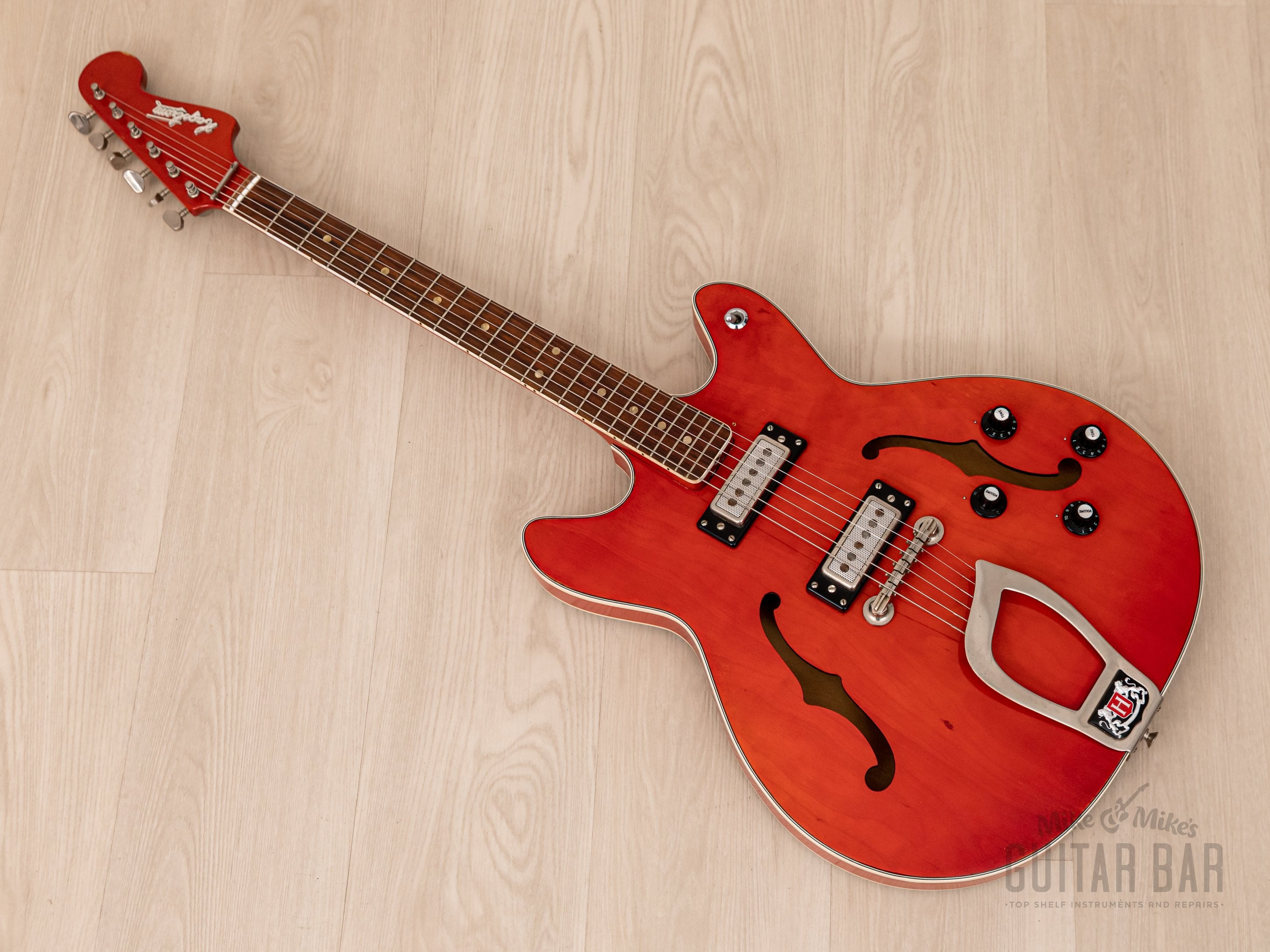 1960s Hagstrom Viking V1 Vintage Hollowbody Cherry Red w/ Case