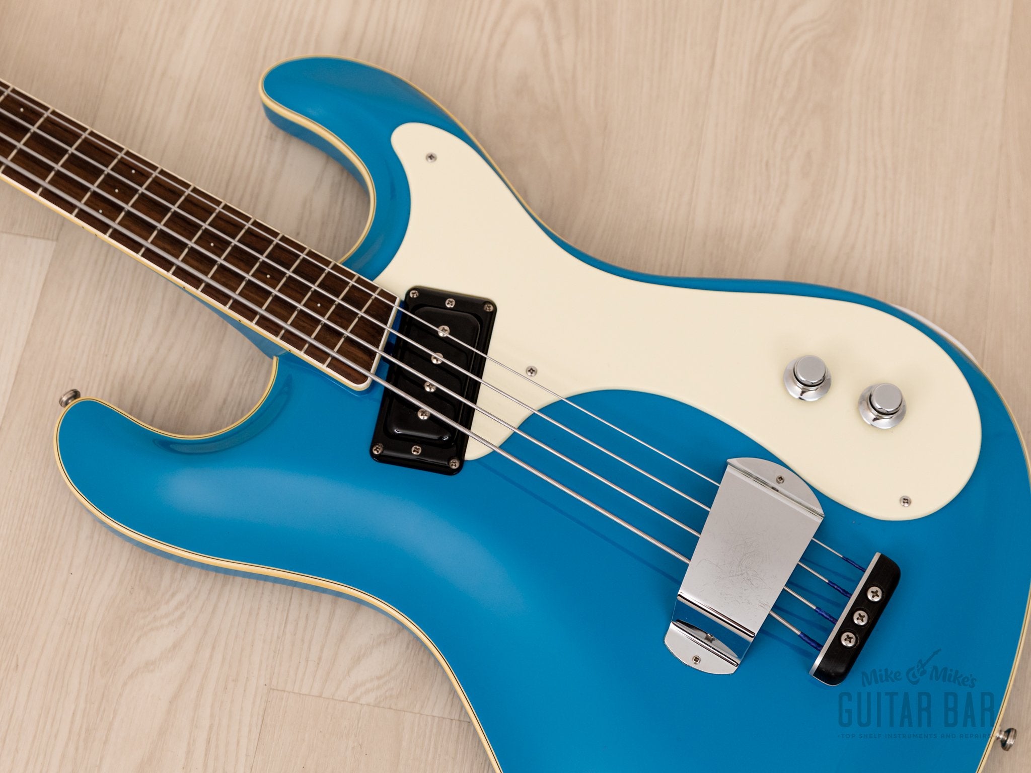 2006 Mosrite USA Custom Shop Ventures Model 1963 Vintage Reissue Bass California Blue w/ Case, COA