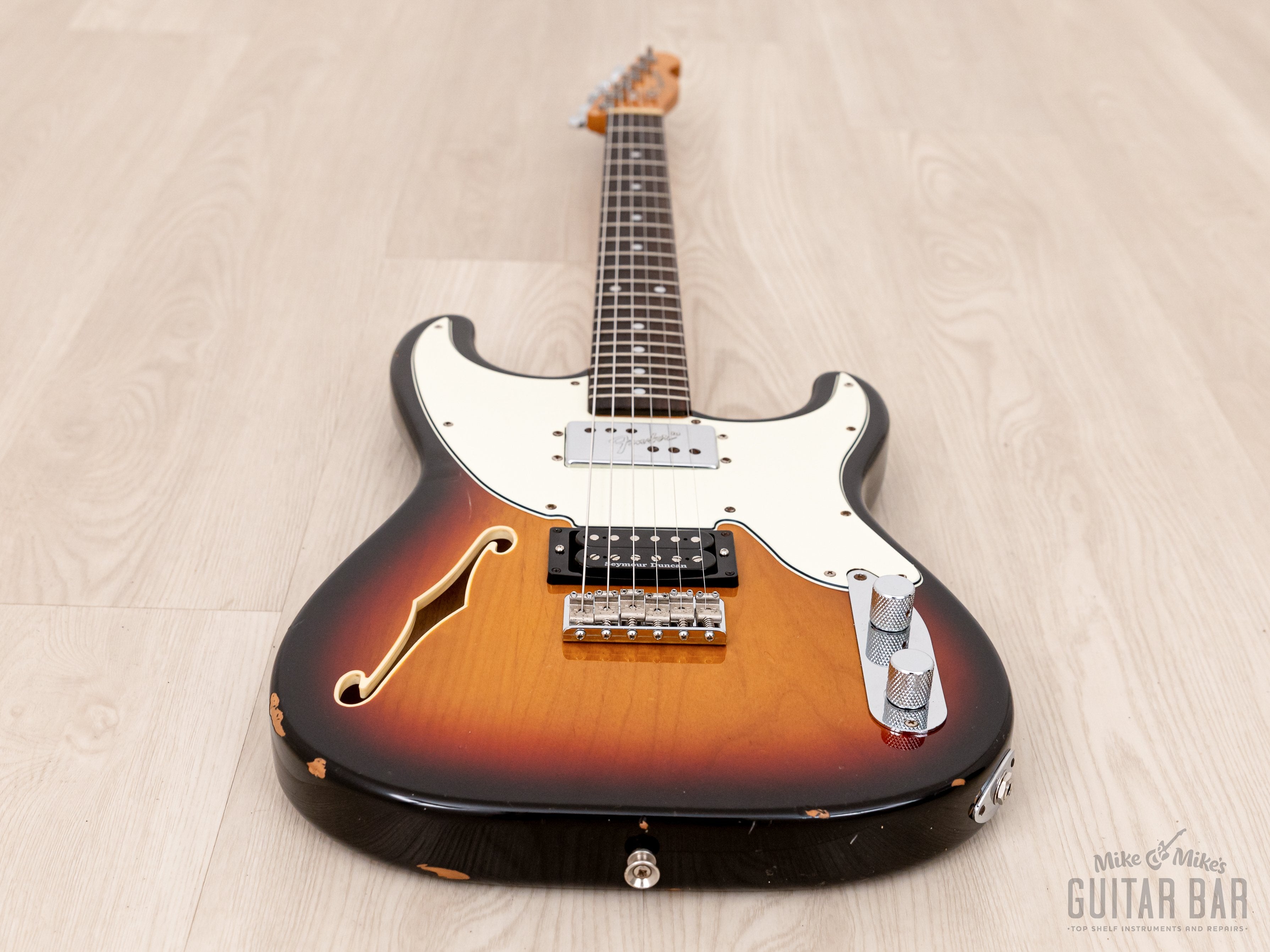 2011 Fender Pawn Shop '72 Semi-Hollow Strat-Style Guitar Sunburst w/ Wide Range & Duncan SH-4 JB, Japan MIJ