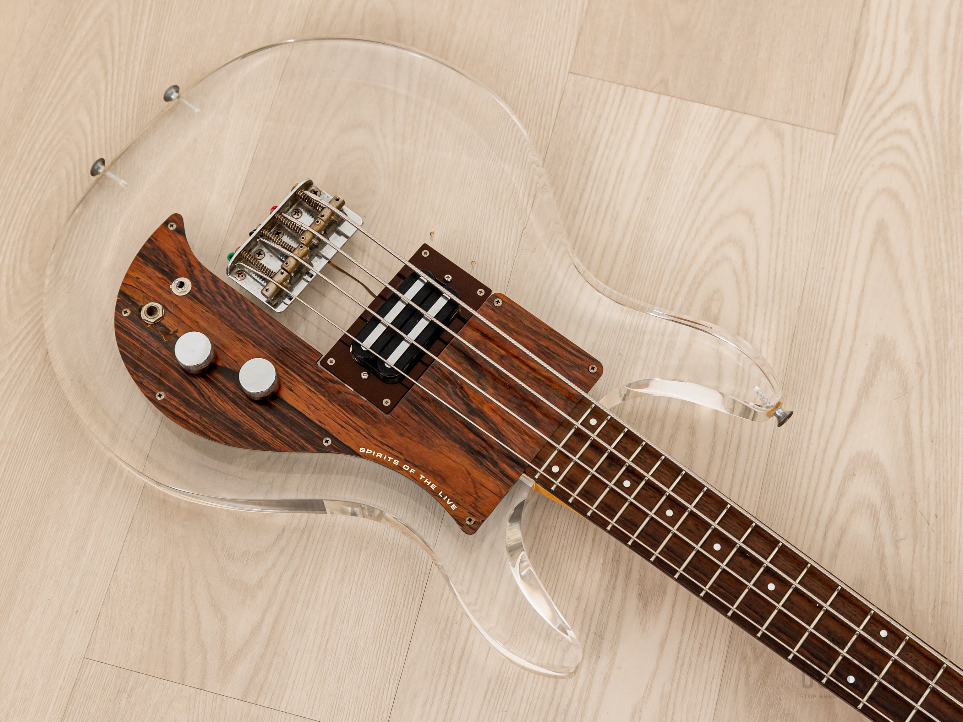 1990 Greco APB-1000 Dan Armstrong-Style Vintage Lucite Short Scale Bass Guitar, Japan Fujigen