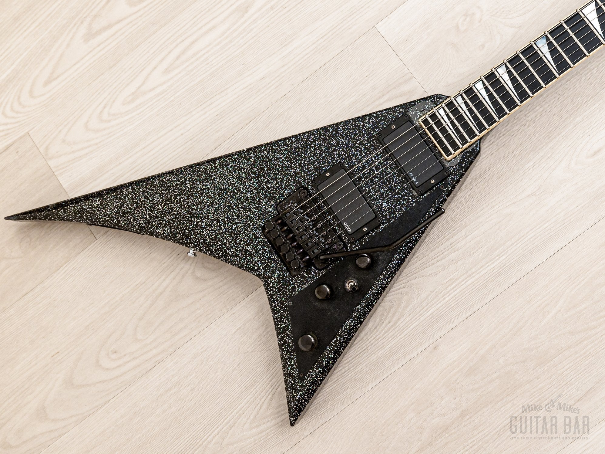 1994 Jackson USA Randy Rhoads RR1 Flying V Holoflake w/ EMG, Case