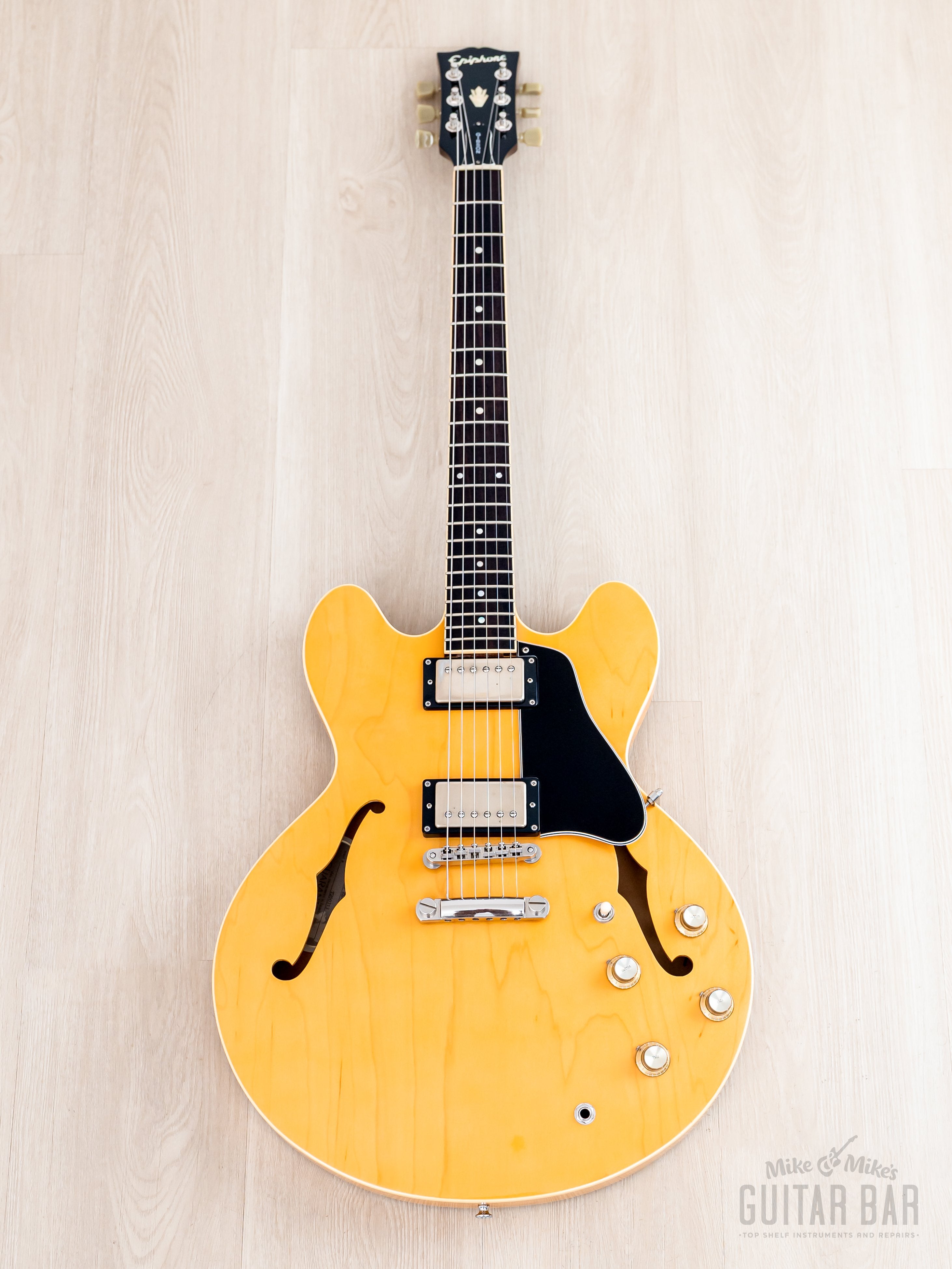 2002 Epiphone Elite 1963 ES-335 Dot Natural w/ Open Book Headstock, Ca
