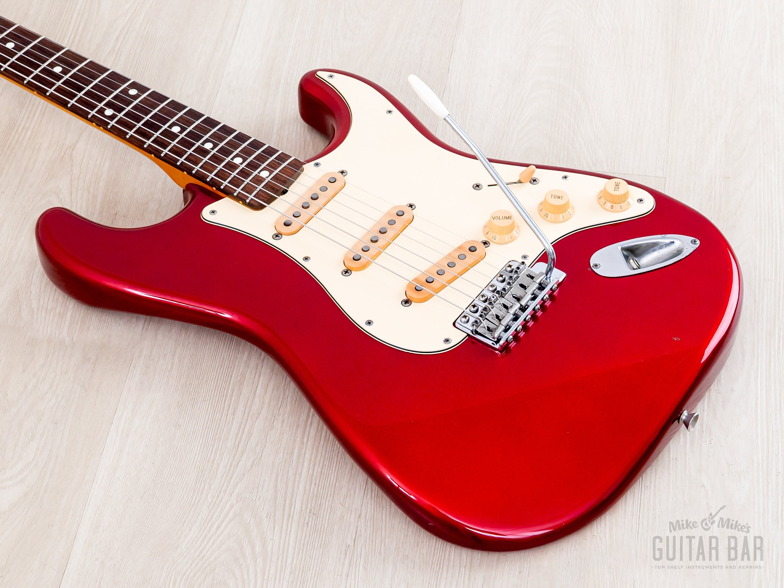 タイムセール！Fender JAPAN Stratocaster レッド 1992 Fender Stratocaster '62 Vintage Reissue ST62-53 Candy Apple Red 1