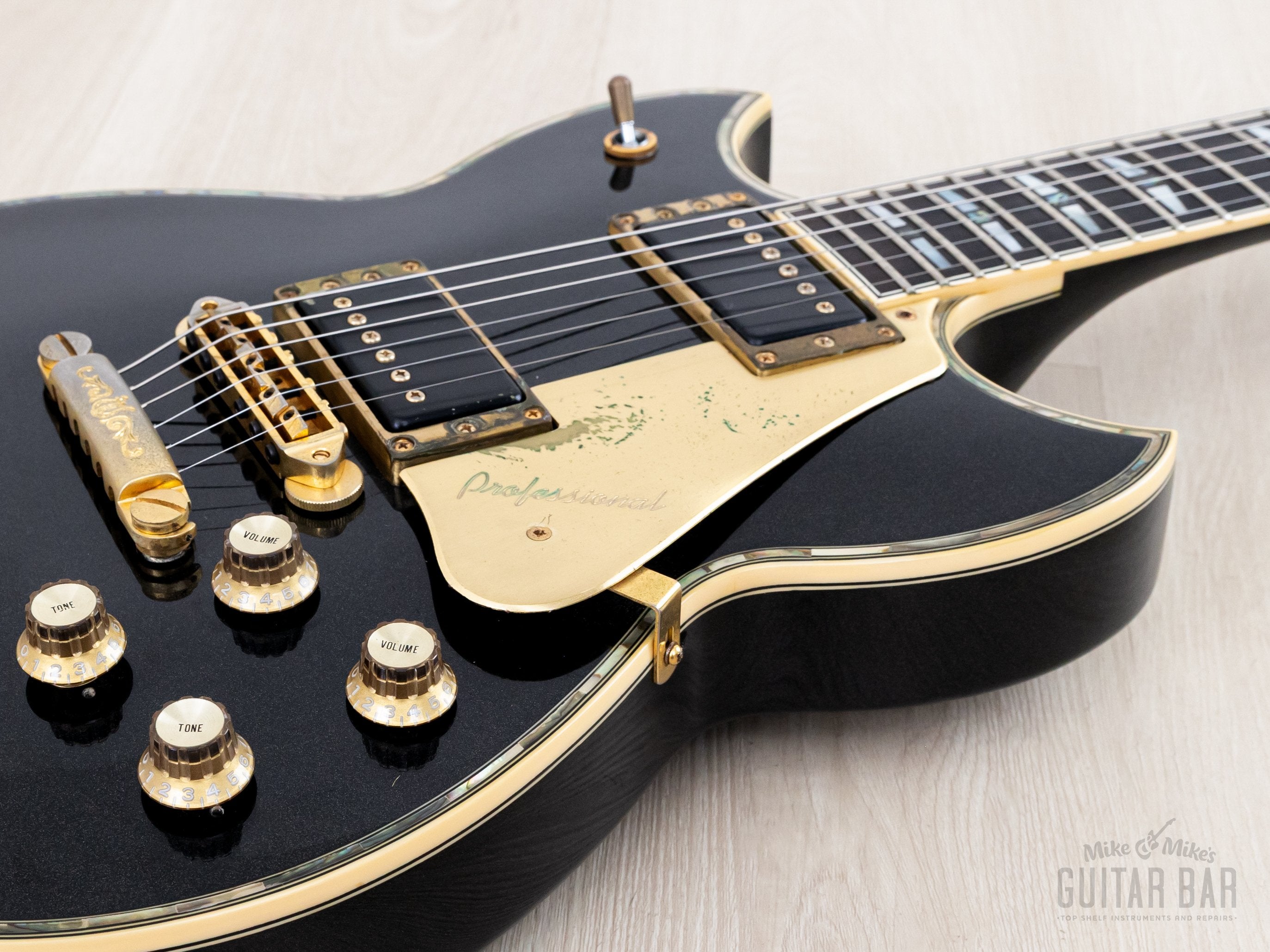 1987 Yamaha SG3000 Custom Metallic Black Vintage Neck Through Guitar w