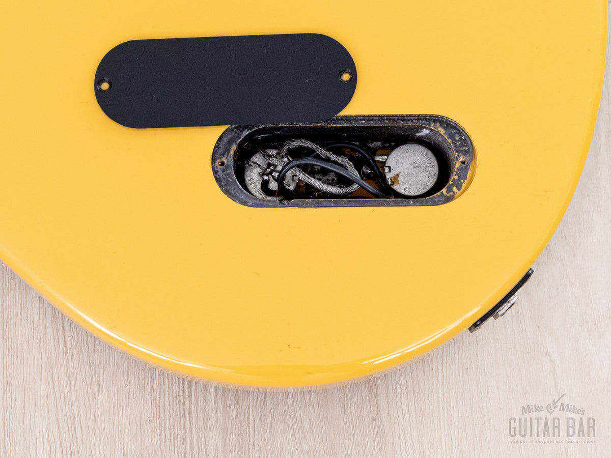 1994 Orville Les Paul Junior DC control cavity with cover removed