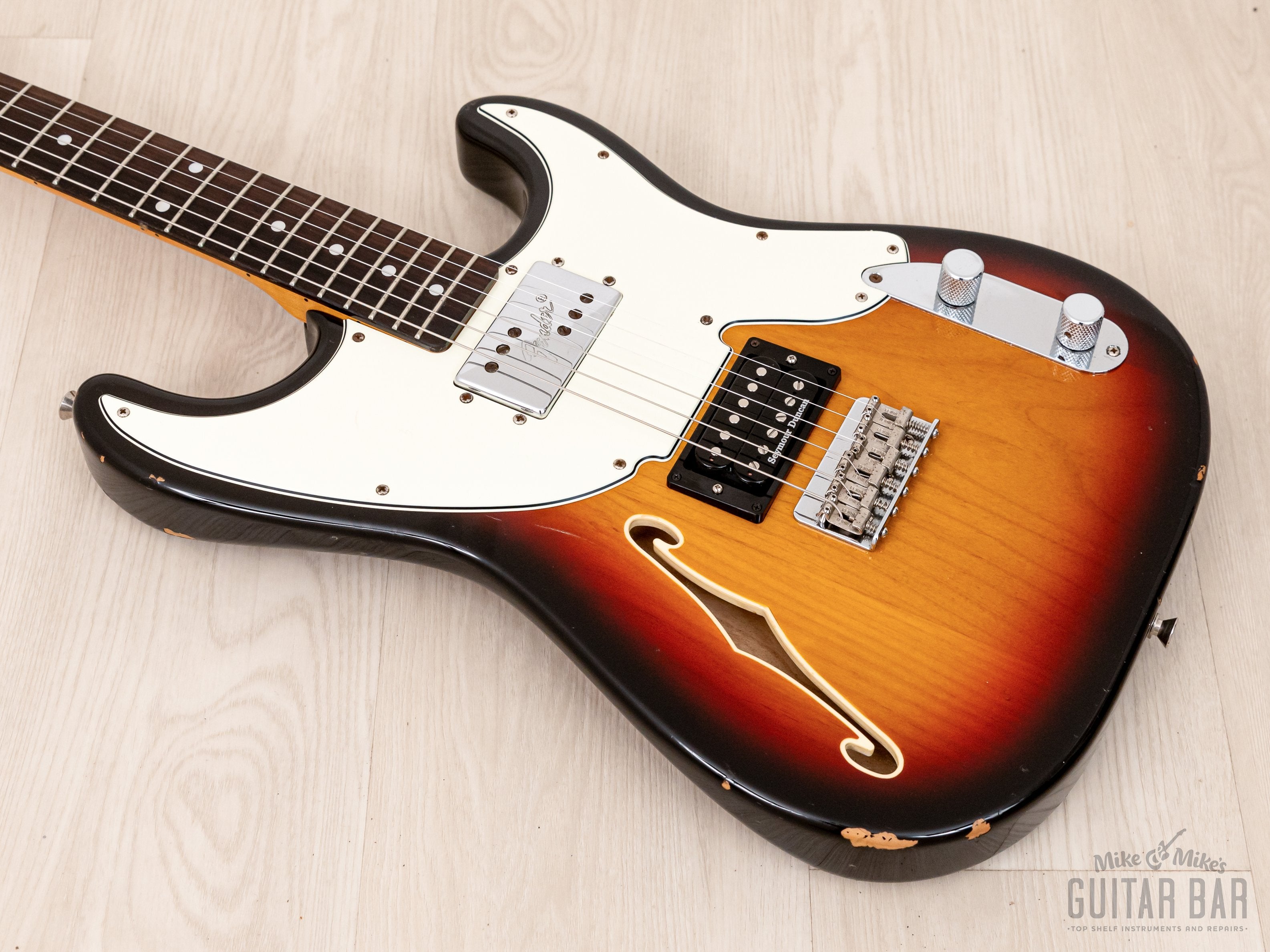 2011 Fender Pawn Shop '72 Semi-Hollow Strat-Style Guitar Sunburst w/ Wide Range & Duncan SH-4 JB, Japan MIJ