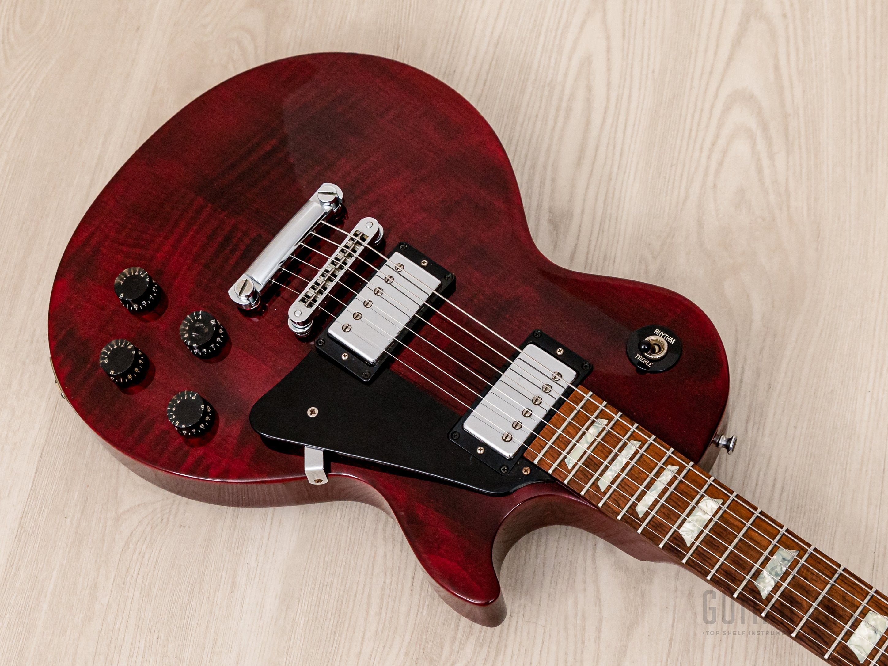 2002 Gibson Les Paul Studio Plus Flame Top Wine Red w/ Case & Tags, Yamano
