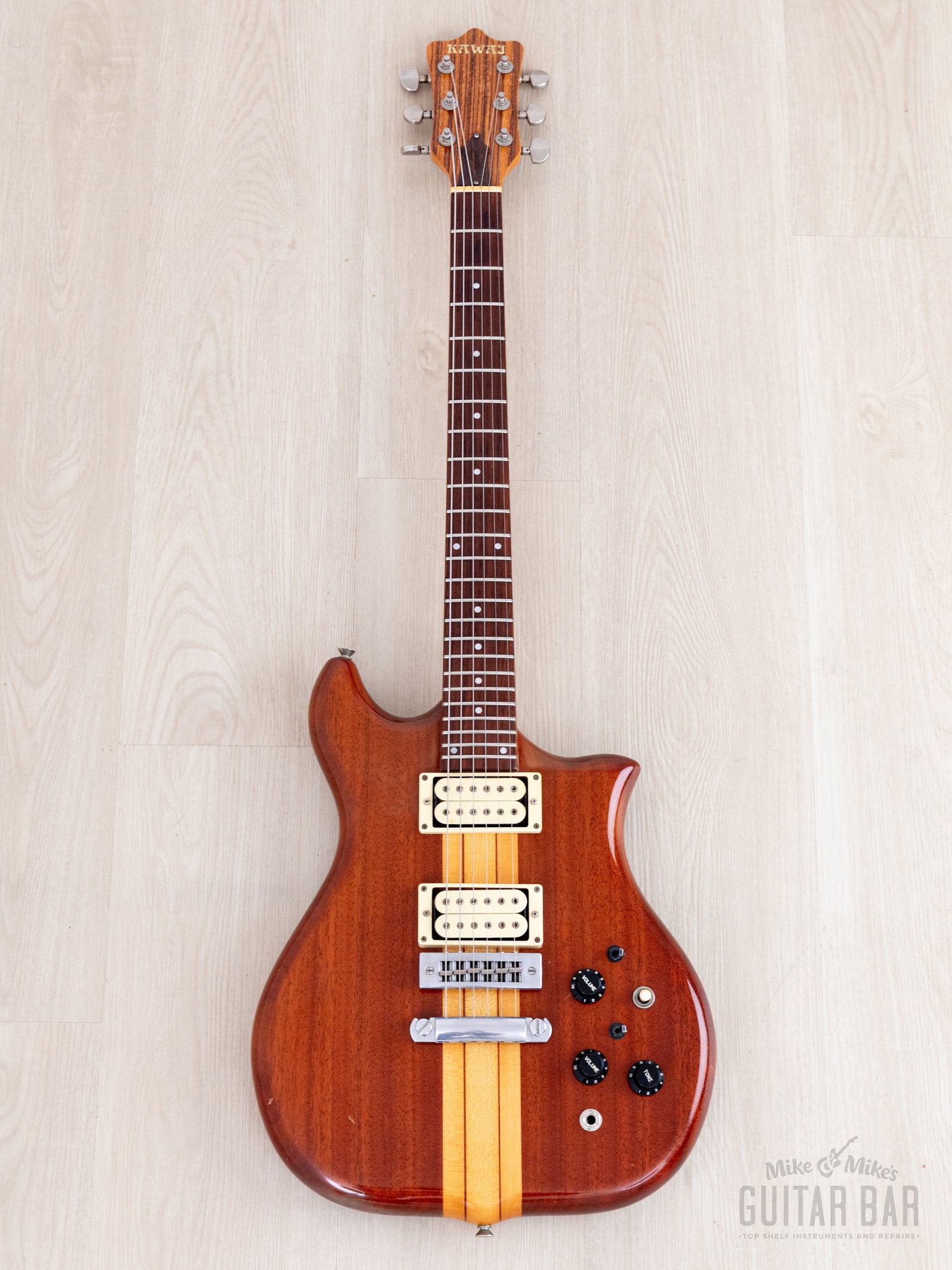 1979 Kawai F-1 Jr Vintage Neck Through Electric Guitar, Stainless Stee