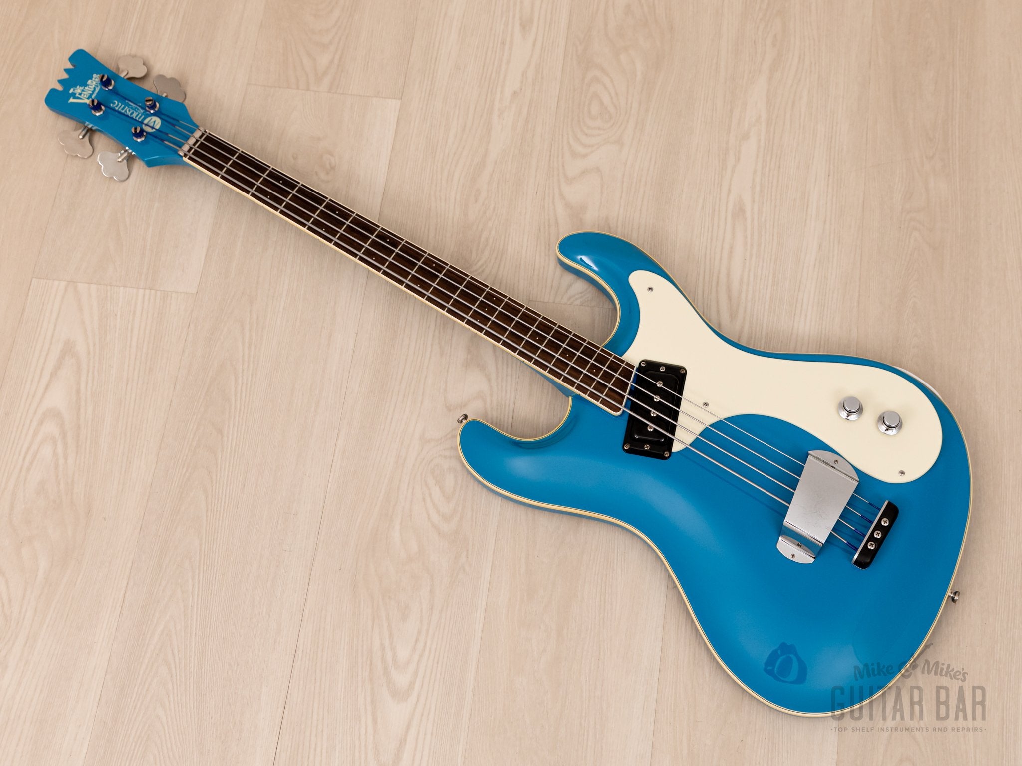 2006 Mosrite USA Custom Shop Ventures Model 1963 Vintage Reissue Bass California Blue w/ Case, COA