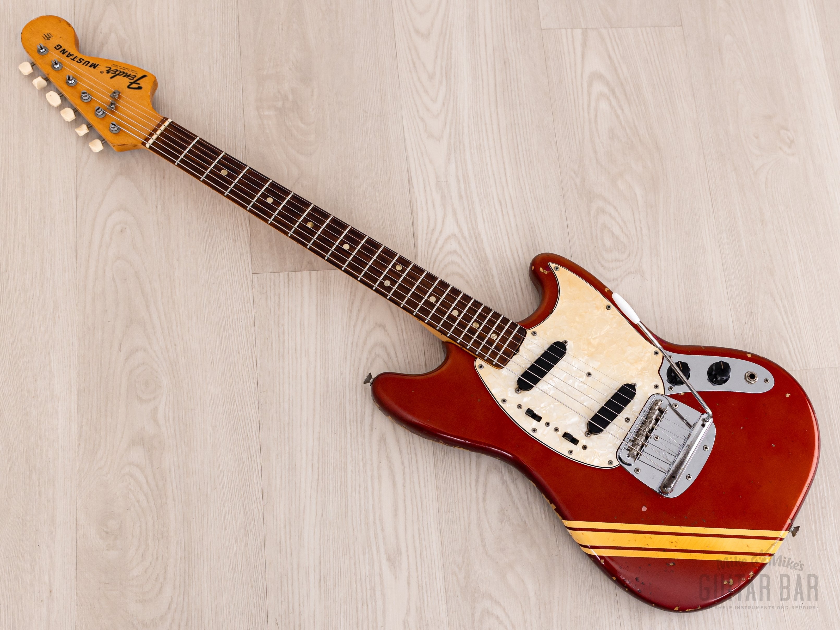 1974 Fender Competition Mustang Vintage Offset Guitar Competition Red