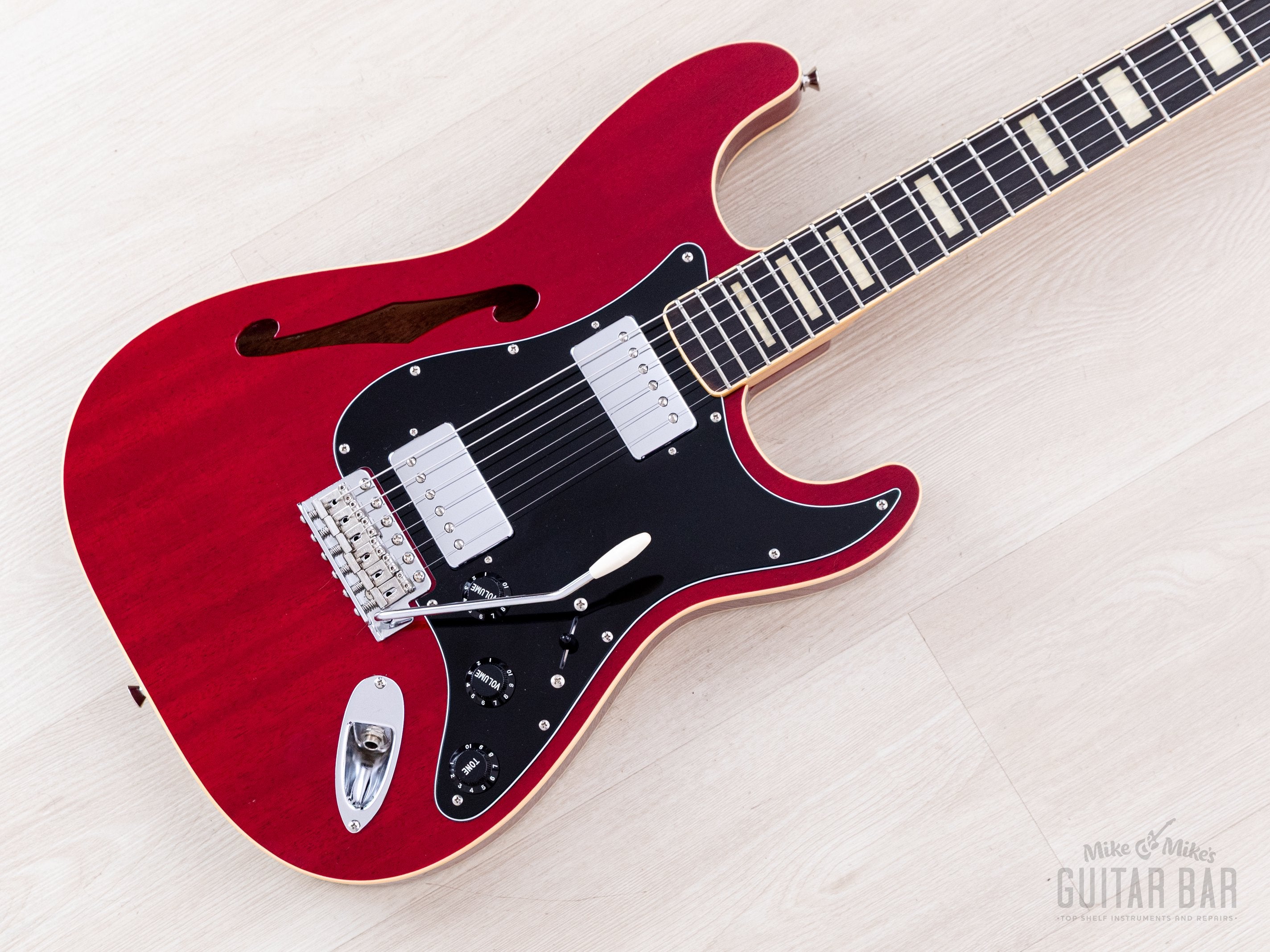2013 Fender Stratocaster ST/HO/2H Mahogany Semi-Hollow Cherry HH Humbu