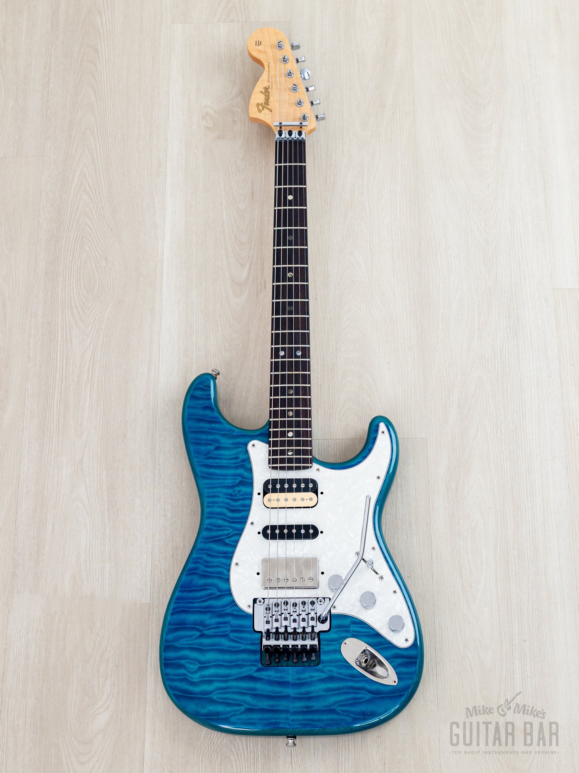 2019 Fender Michiya Haruhata Stratocaster HSH Quilt Top Caribbean Blue