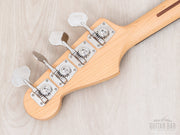 2011 Fender Aerodyne Jazz Bass PJ Vintage White, headstock back with clover tuners