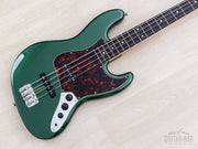2023 Fender Traditional '60s Jazz Bass Aged Sherwood Green Metallic, angled front view