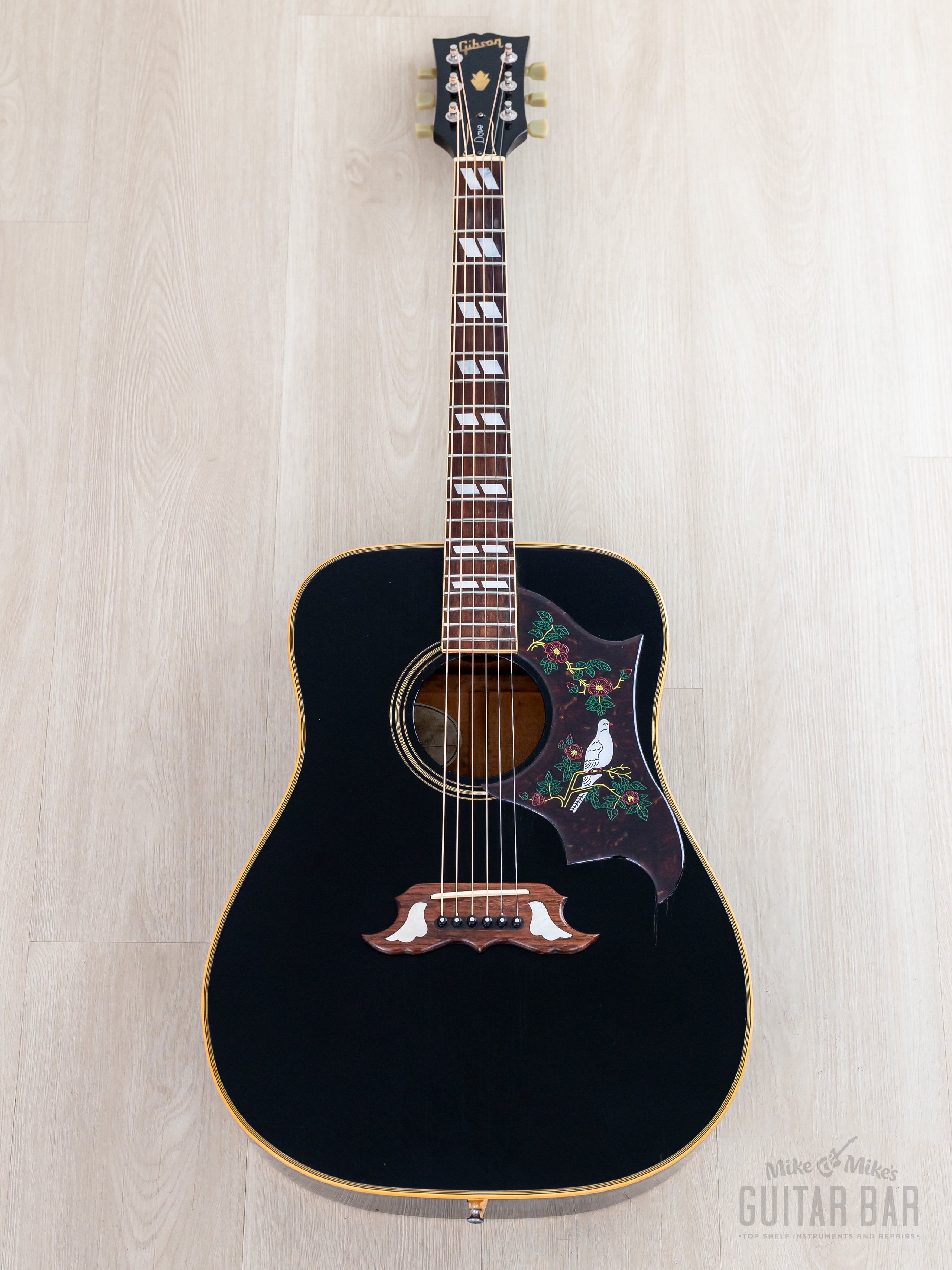 1984 Gibson Dove Vintage Dreadnought Acoustic Guitar Ebony w/ Case
