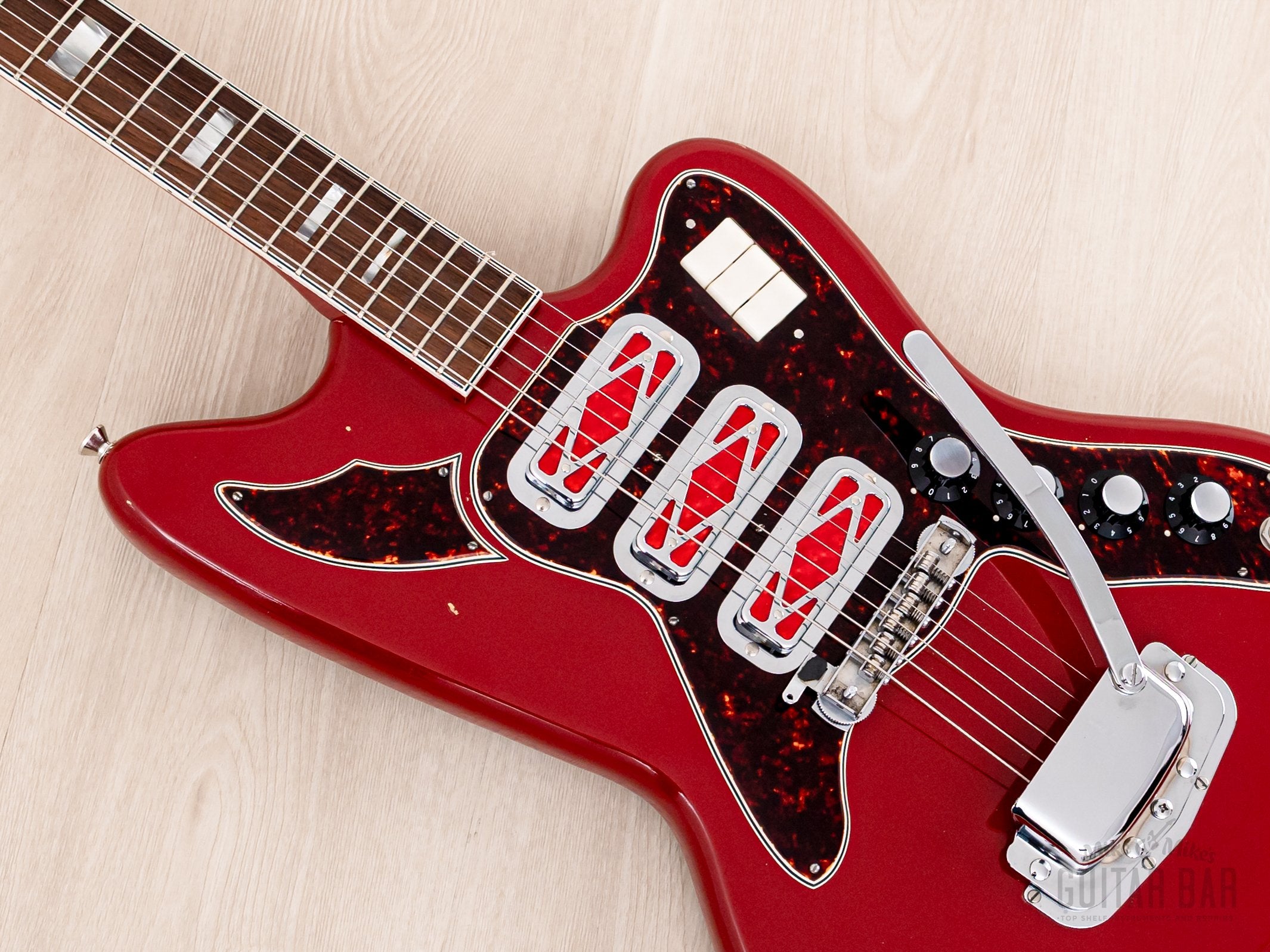 1967 Silvertone 1488 Silhouette Vintage Guitar DeArmond Red Foils, Harmony USA
