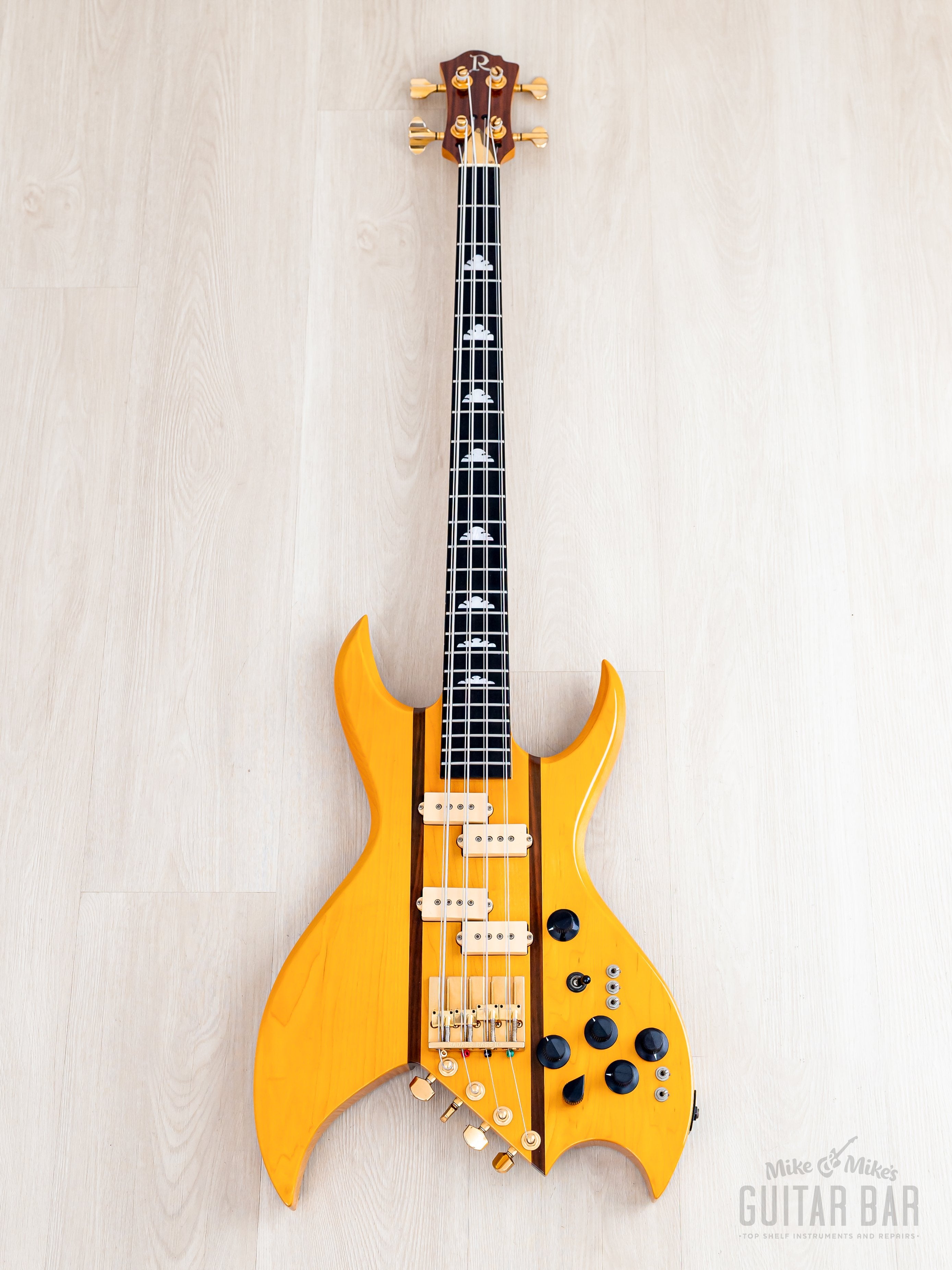 1991 BC Rich Bich 8-String Vintage Neck Through Bass Natural w/ Case,