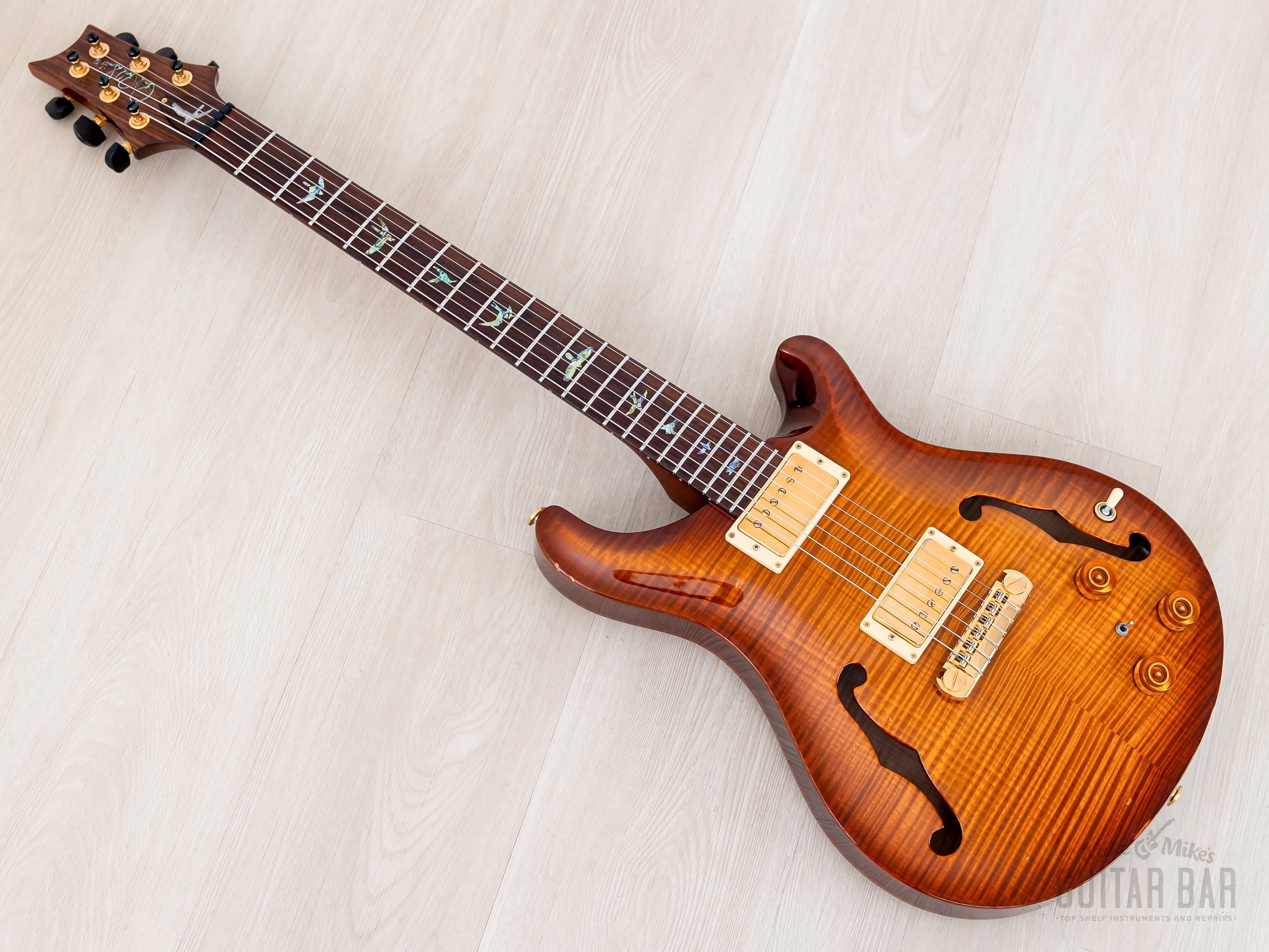2004 Paul Reed Smith Hollowbody II Piezo Artist Package Violin Amber B